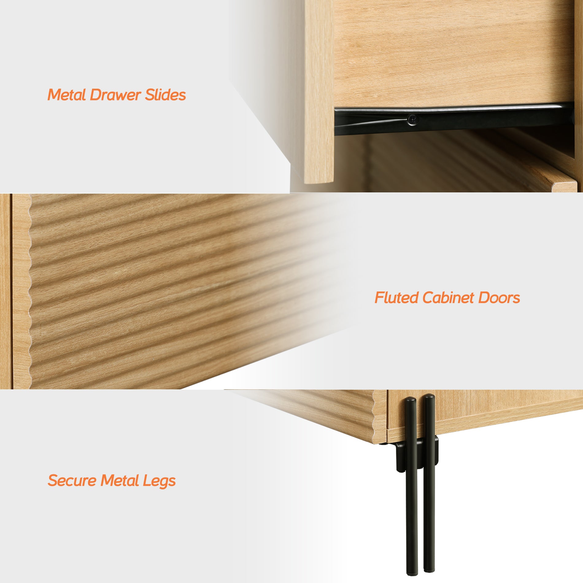 WAMPAT 6-Drawer Dresser for Bedroom, Modern Wood Storage Cabinet with Pop-up Drawers, Oak