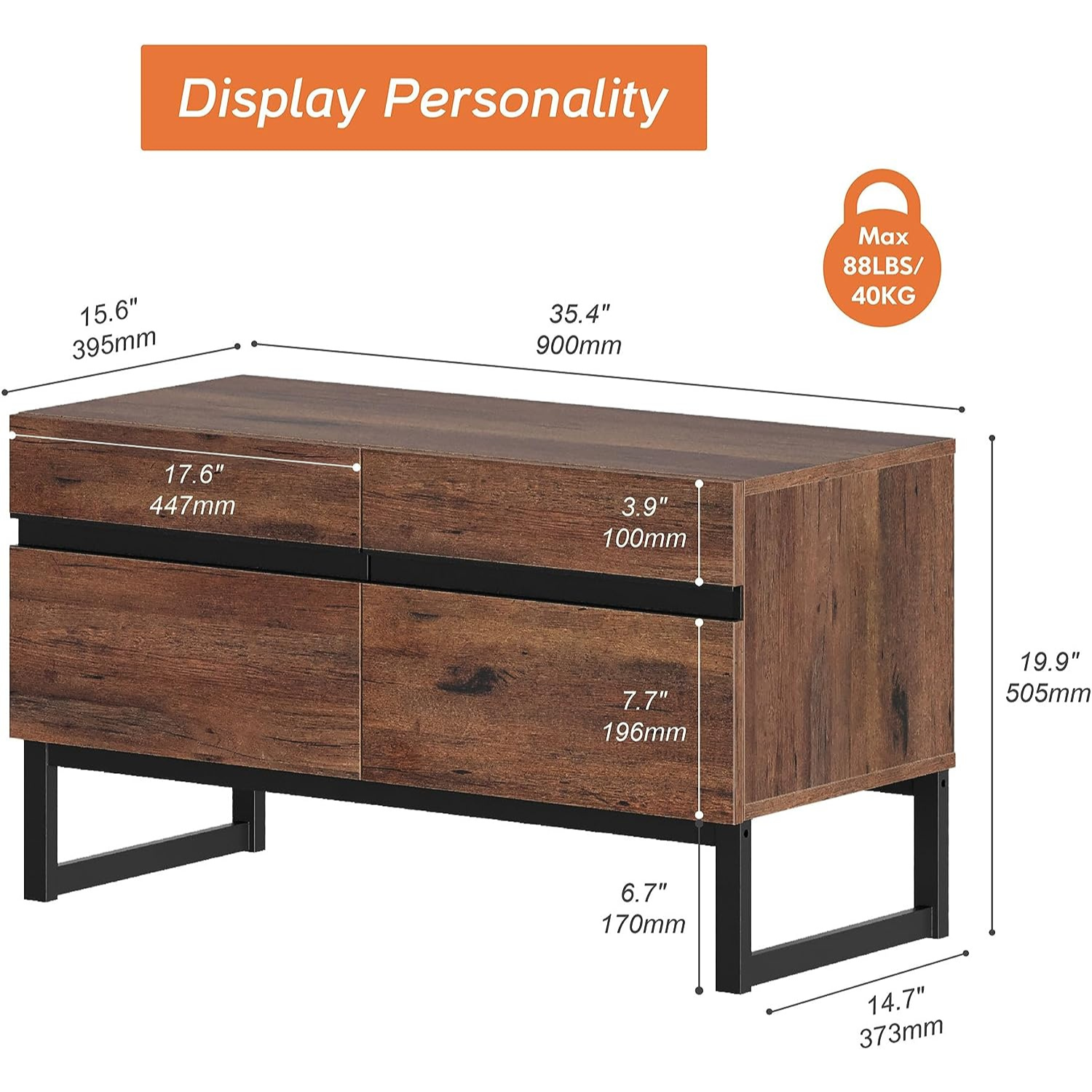WAMPAT Modern TV Stand for TVs up to 110 inch, 3 in 1 Entertainment Center TV Console with Storage Space, Media Console for Living Room, Brown