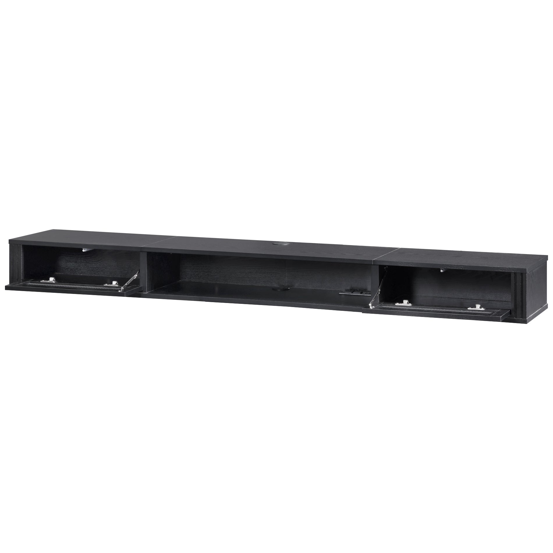 Wampat 69" Floating TV Stand for 75" TVs, Wall Mounted Entertainment Center for Living Room, Black