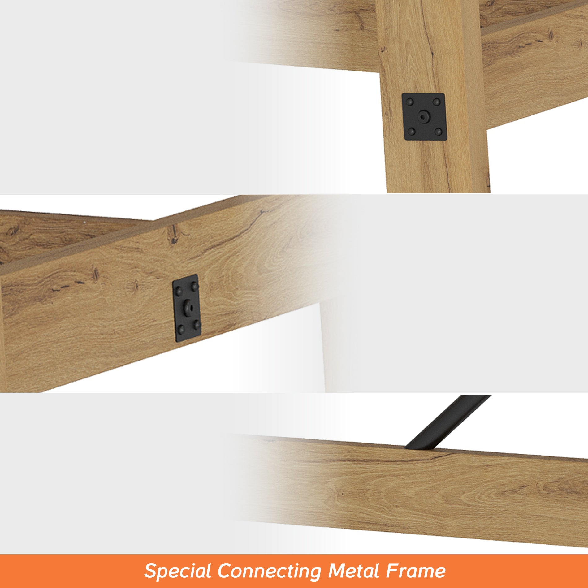 WAMPAT 4-6 Person Farmhouse Dining Table with Heavy Duty Wooden Legs, 67.7 Inch Rectangular Modern Wood Kitchen Table for Dining room & Living room, Oak Brown