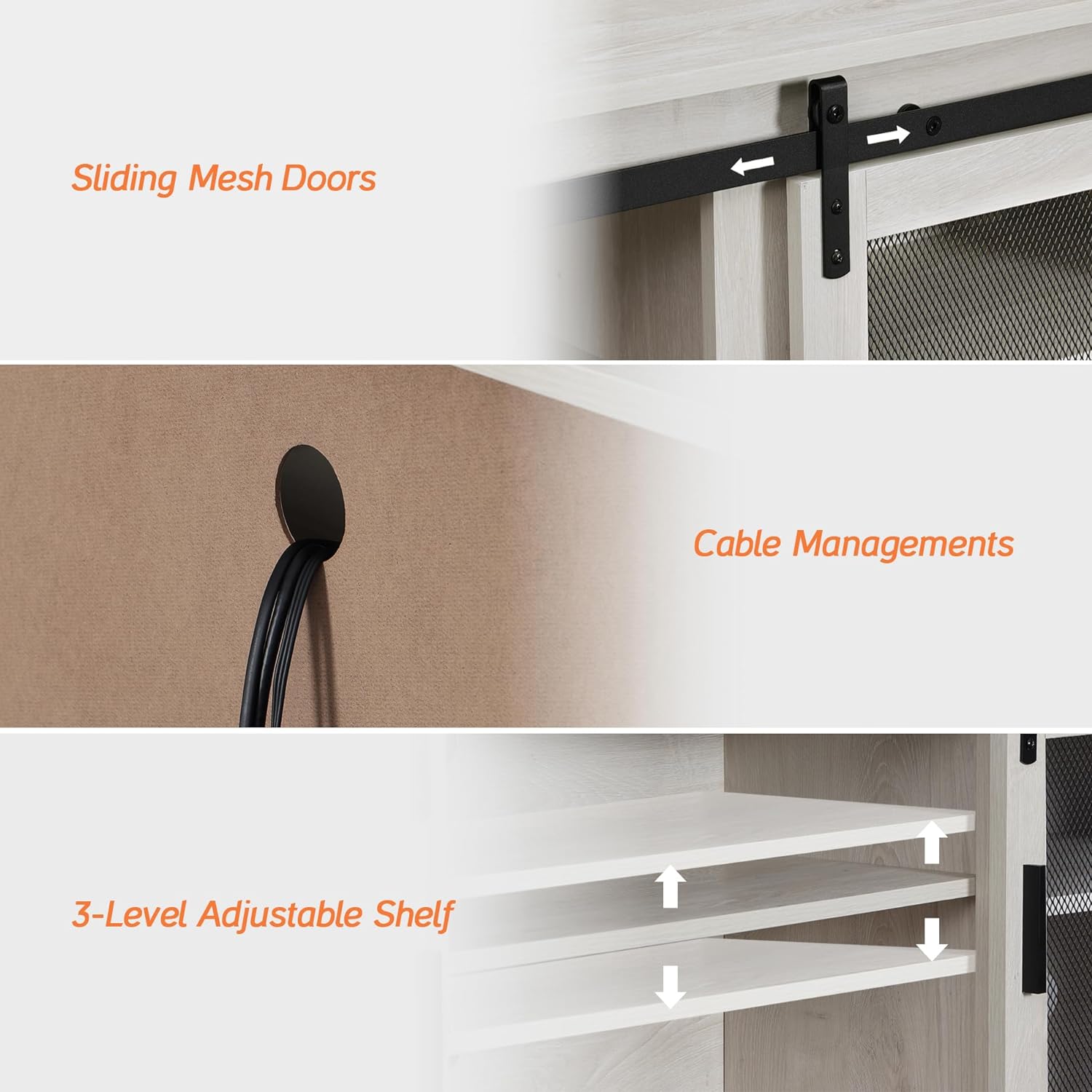 WAMPAT Fireplace TV Stand for 65+ Inch TV, Farmhouse Highboy Entertainment Center with 23" Electric Fireplace