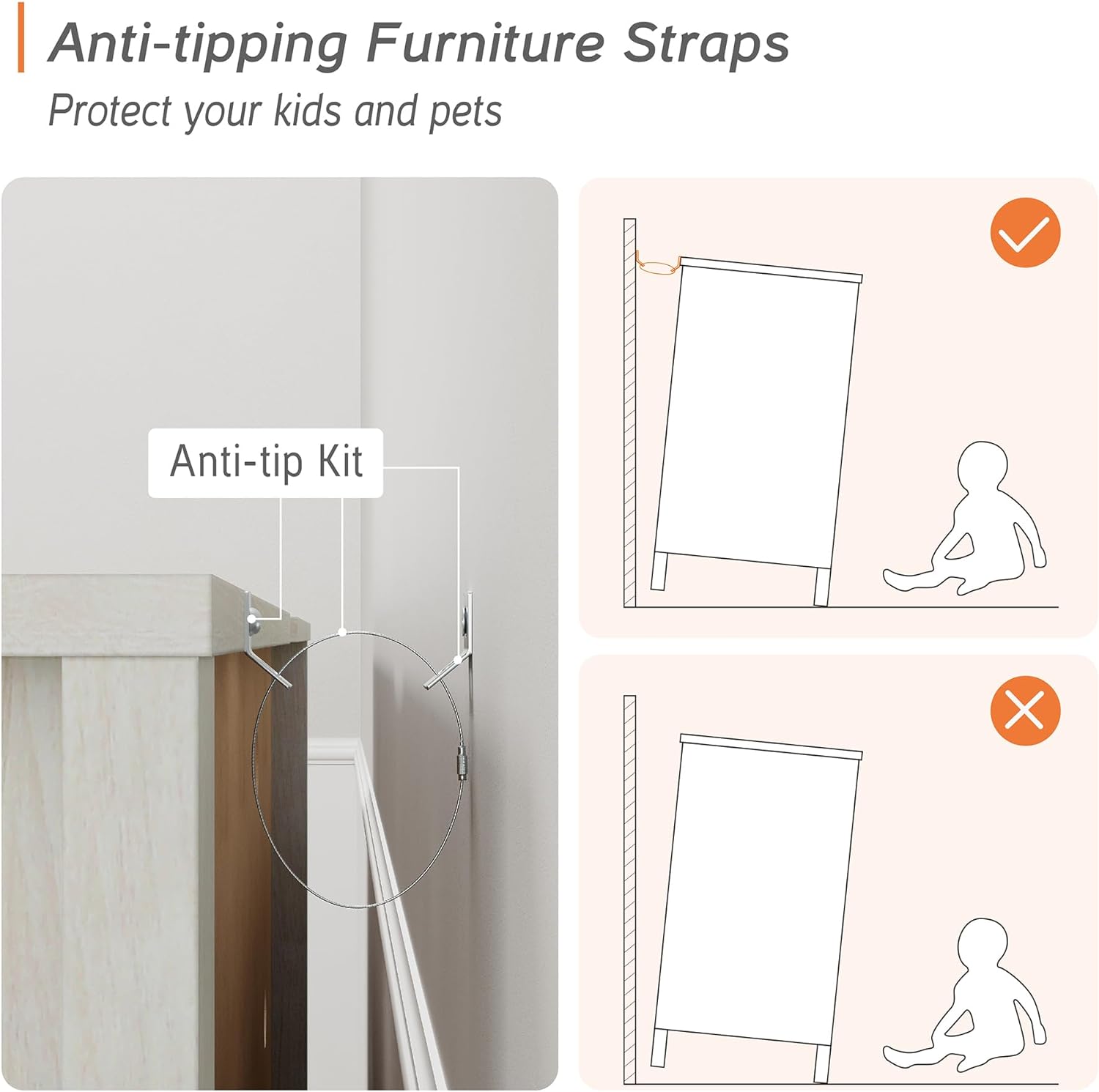 WAMPAT Fireplace TV Stand for 65+ Inch TV, Farmhouse Highboy Entertainment Center with 23" Electric Fireplace