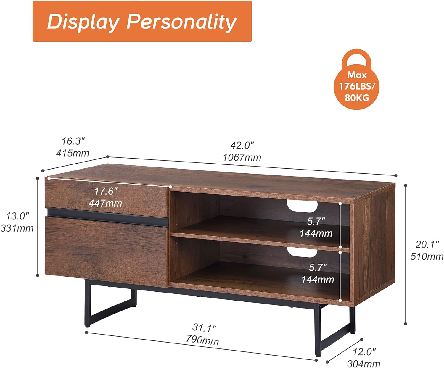 WAMPAT Modern TV Stand for up to 100 inch 2 in 1 Entertainment Center TV Console with Storage Cabinets Media Console for Living Room