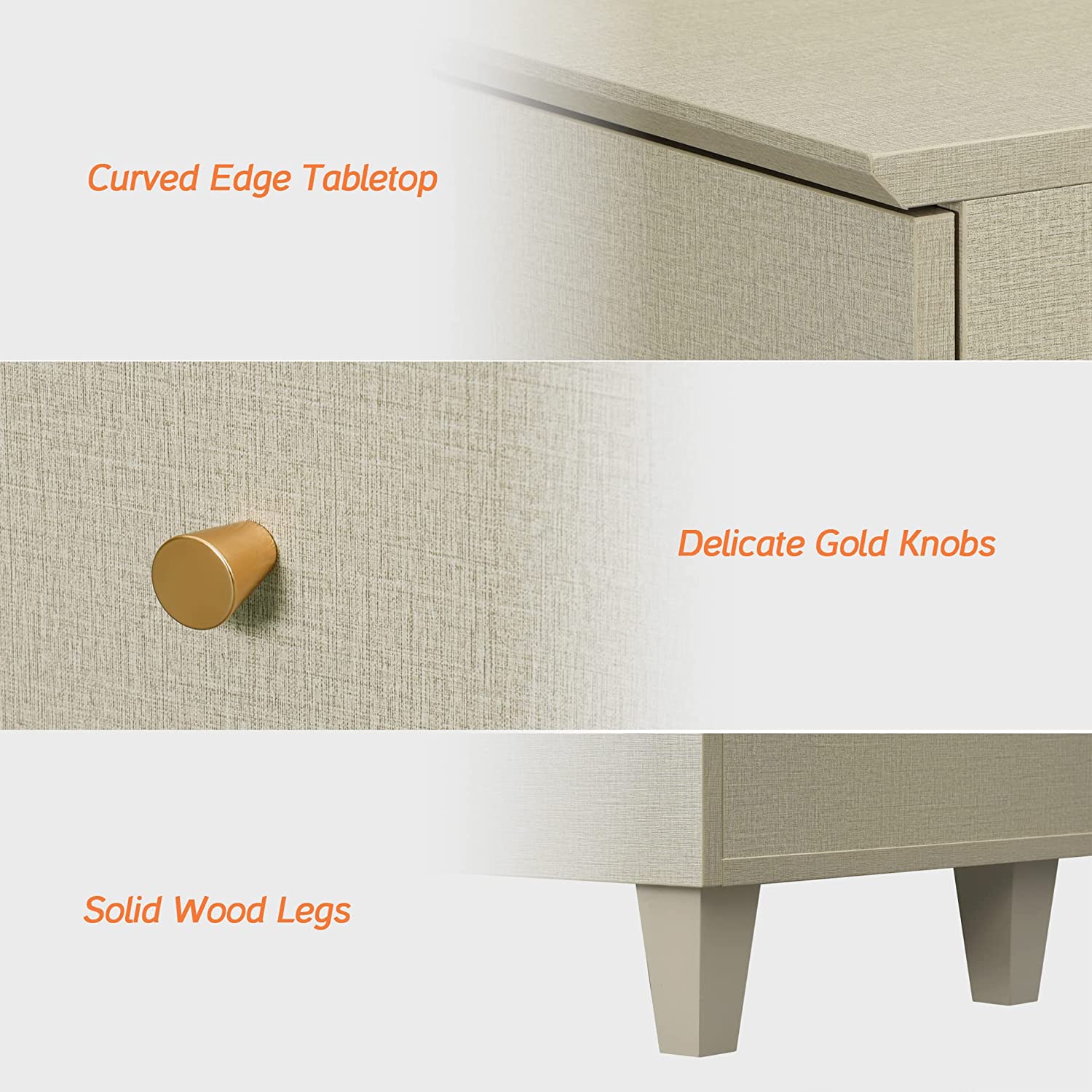 WAMPAT 32.4" H Storage Cabinet for Living Room, Freestanding Wood Accent Cabinets for Dining Room, Entryway, Beige Fabric Texture Finish
