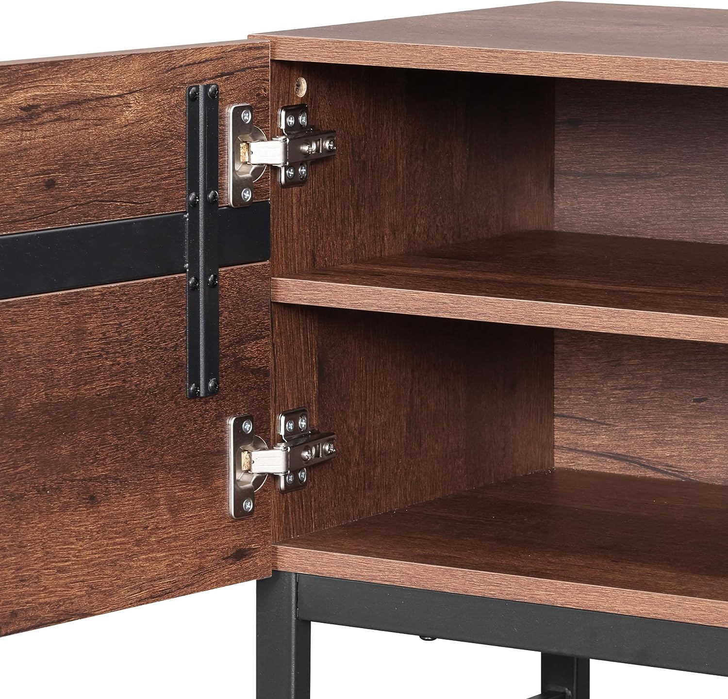 WAMPAT Modern TV Stand for TVs up to 110 inch, 3 in 1 Entertainment Center TV Console with Storage Space, Media Console for Living Room, Brown