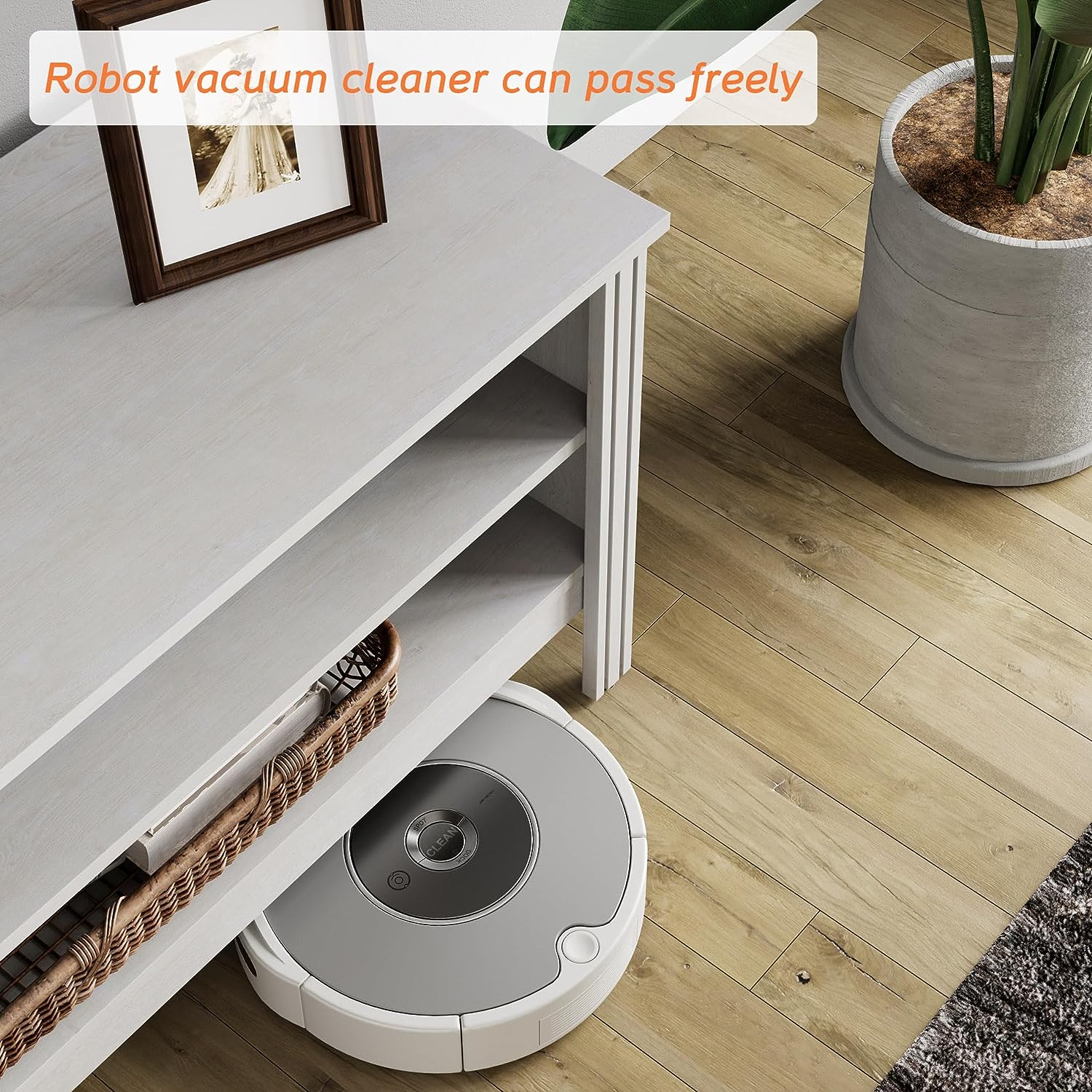 WAMPAT Farmhouse TV Stand for 75 Inch TV, Wood Entertainment Center for 70 65 55 inch TV Console Table for Living Room, White