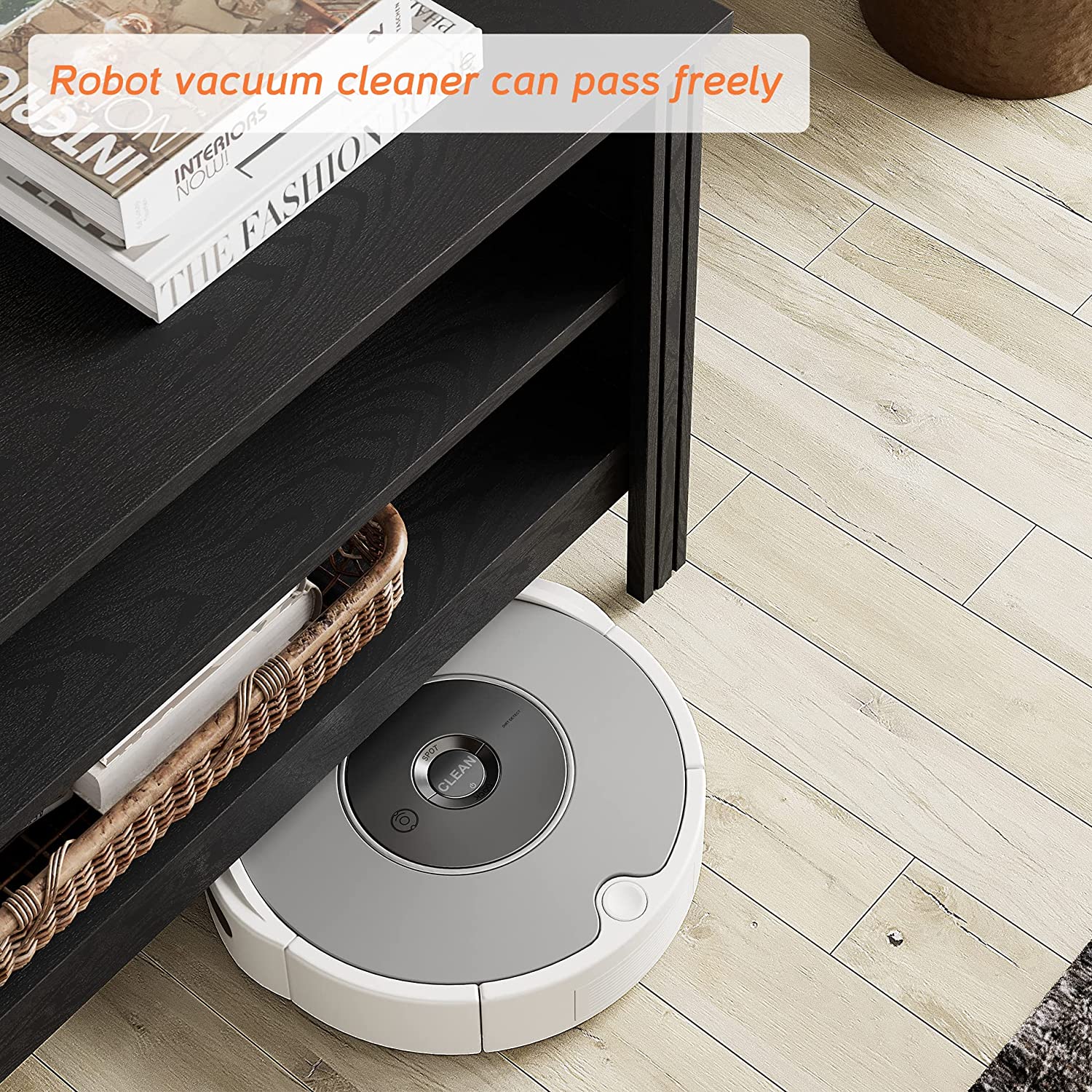 WAMPAT 95" Farmhouse TV Stand for 85 Inch TV, Black Wood Entertainment Center for 80 90 100 inch TV