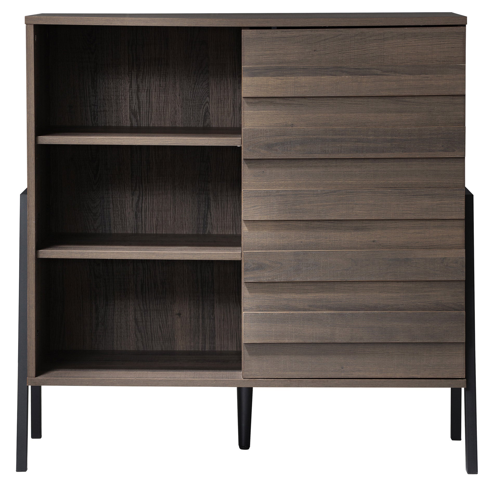 WAMPAT 35" Buffet Cabinet with Storage, Modern Kitchen Storage Cabinet Industrial Farmhouse Coffee Bar Table, Brown