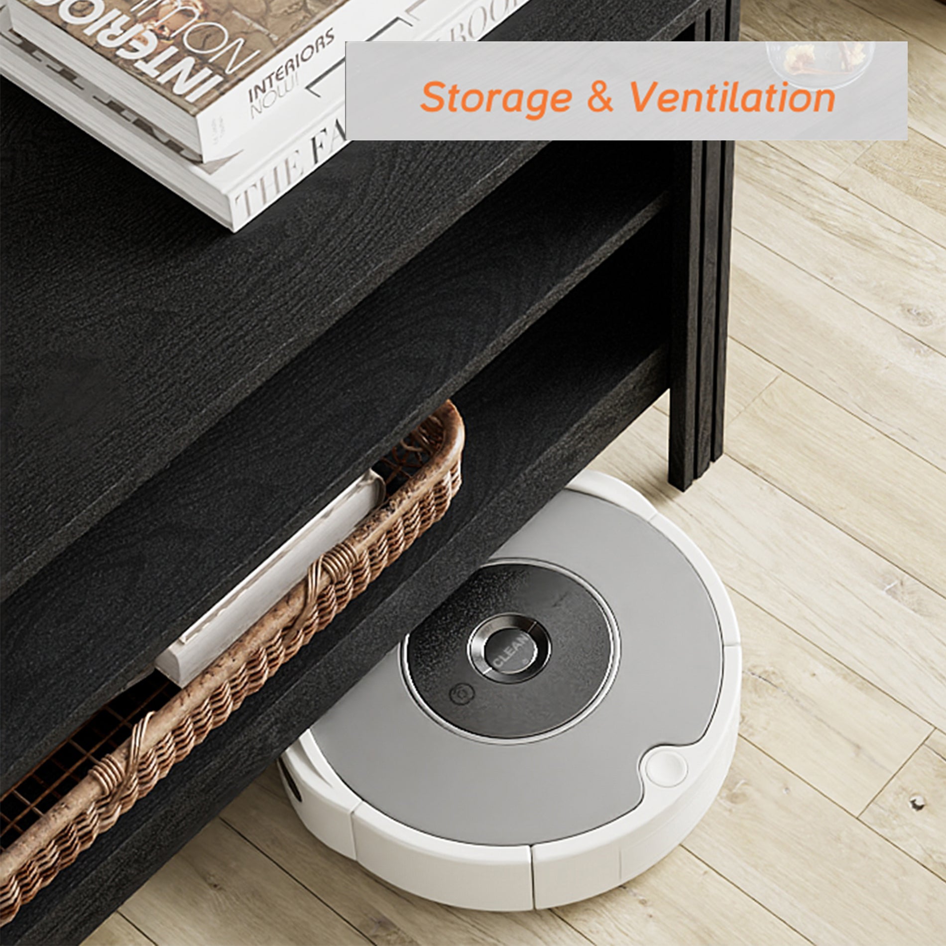 WAMPAT 67.7" Modern Wood Dining Room Table, Rustic Grey