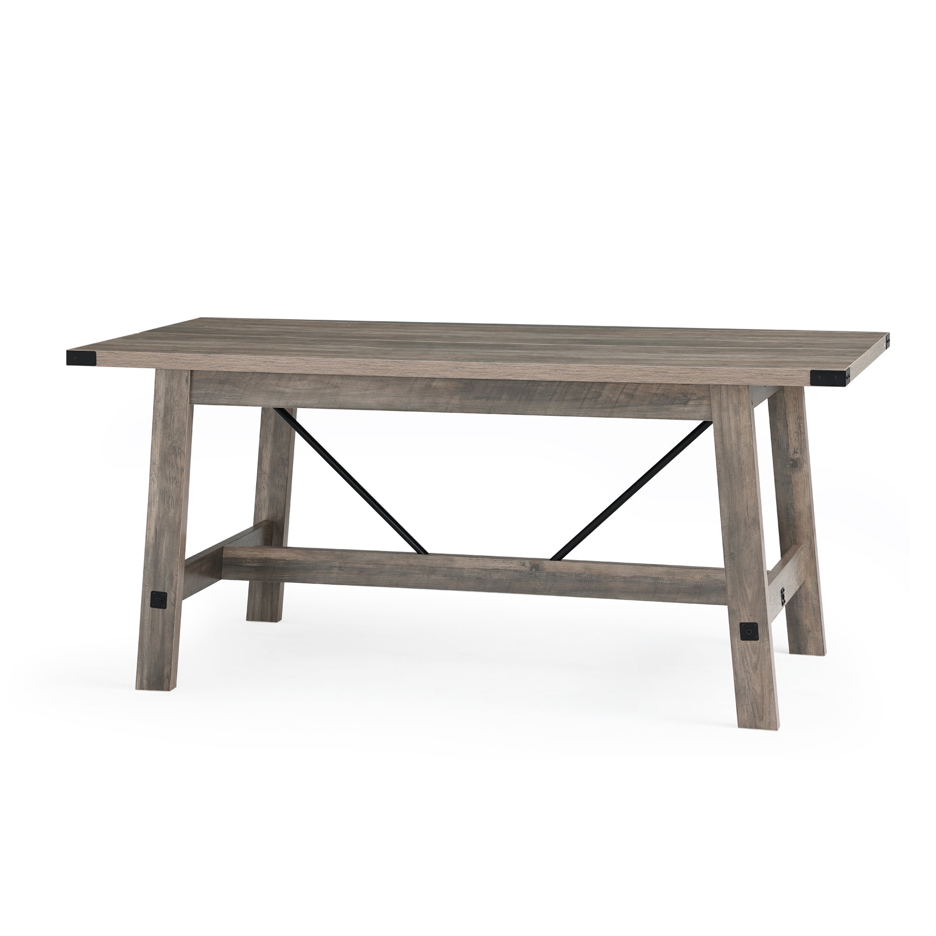WAMPAT 67.7" 6 Person Modern Wood Dining Room Table, Rustic Grey