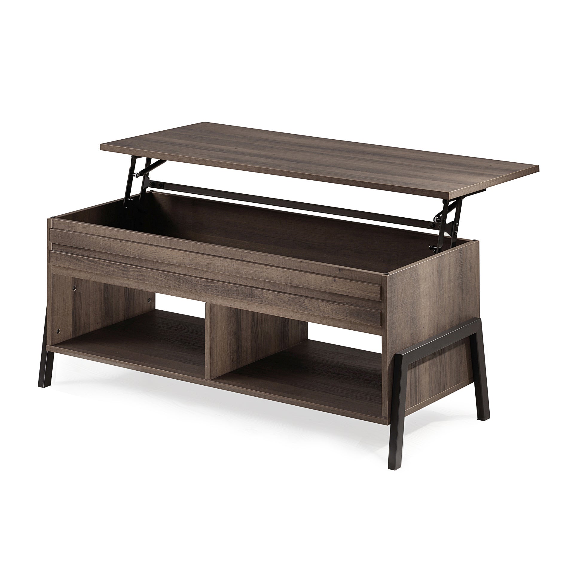 WAMPAT 42" Modern Lift Top Coffee Table with Lift Tabletop & Storage for Home Decor, Brown