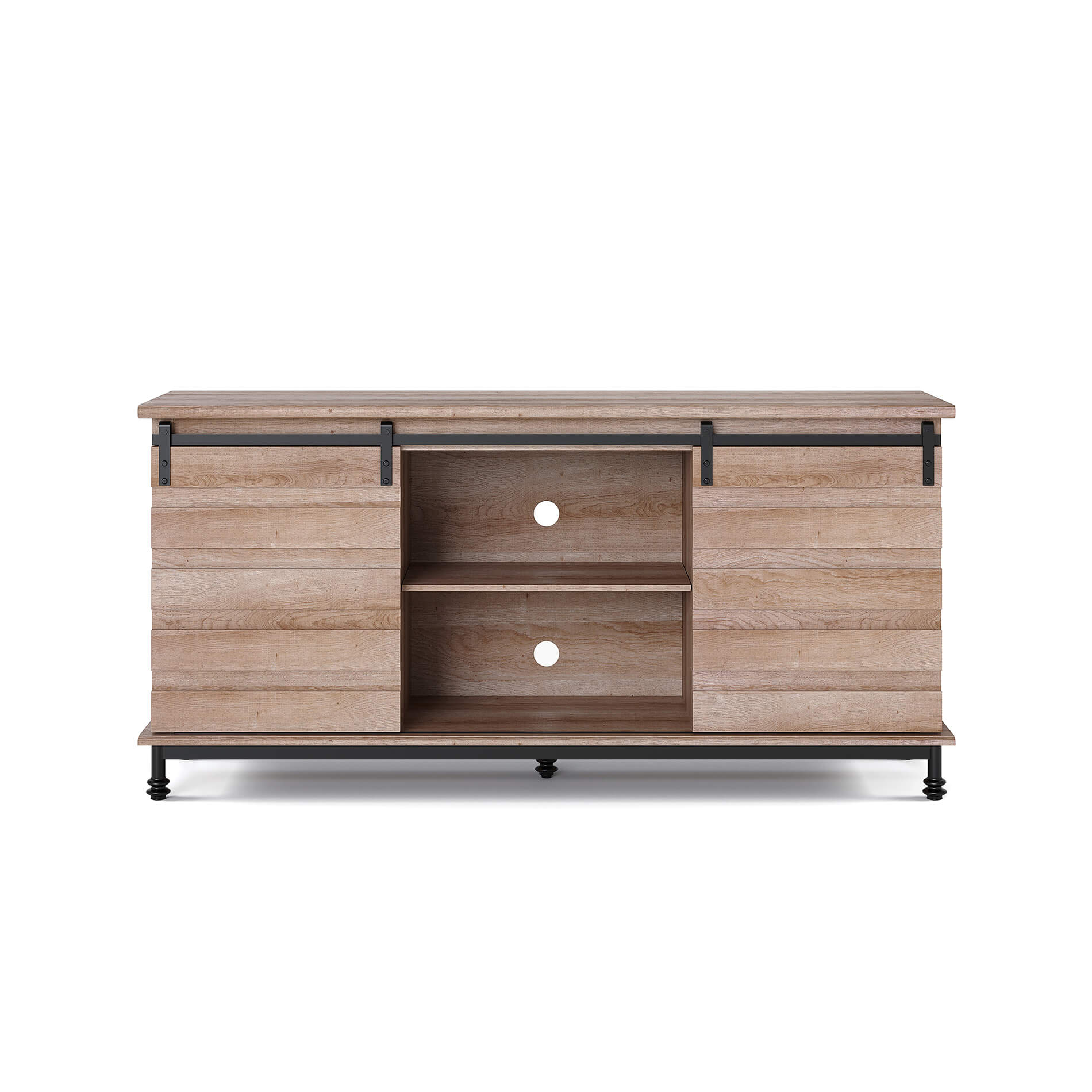 WAMPAT 58” Farmhouse TV Stands for TVs up to 70 inches, Light Brown