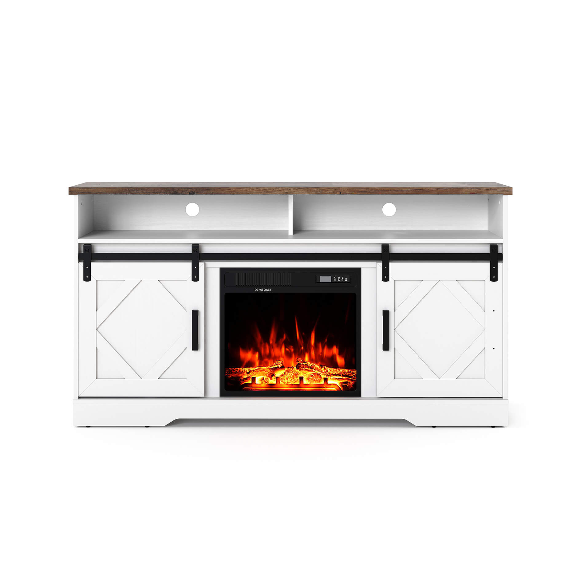 WAMPAT 59" Electric Fireplace TV Stand for TVs Up to 65 Inch, White