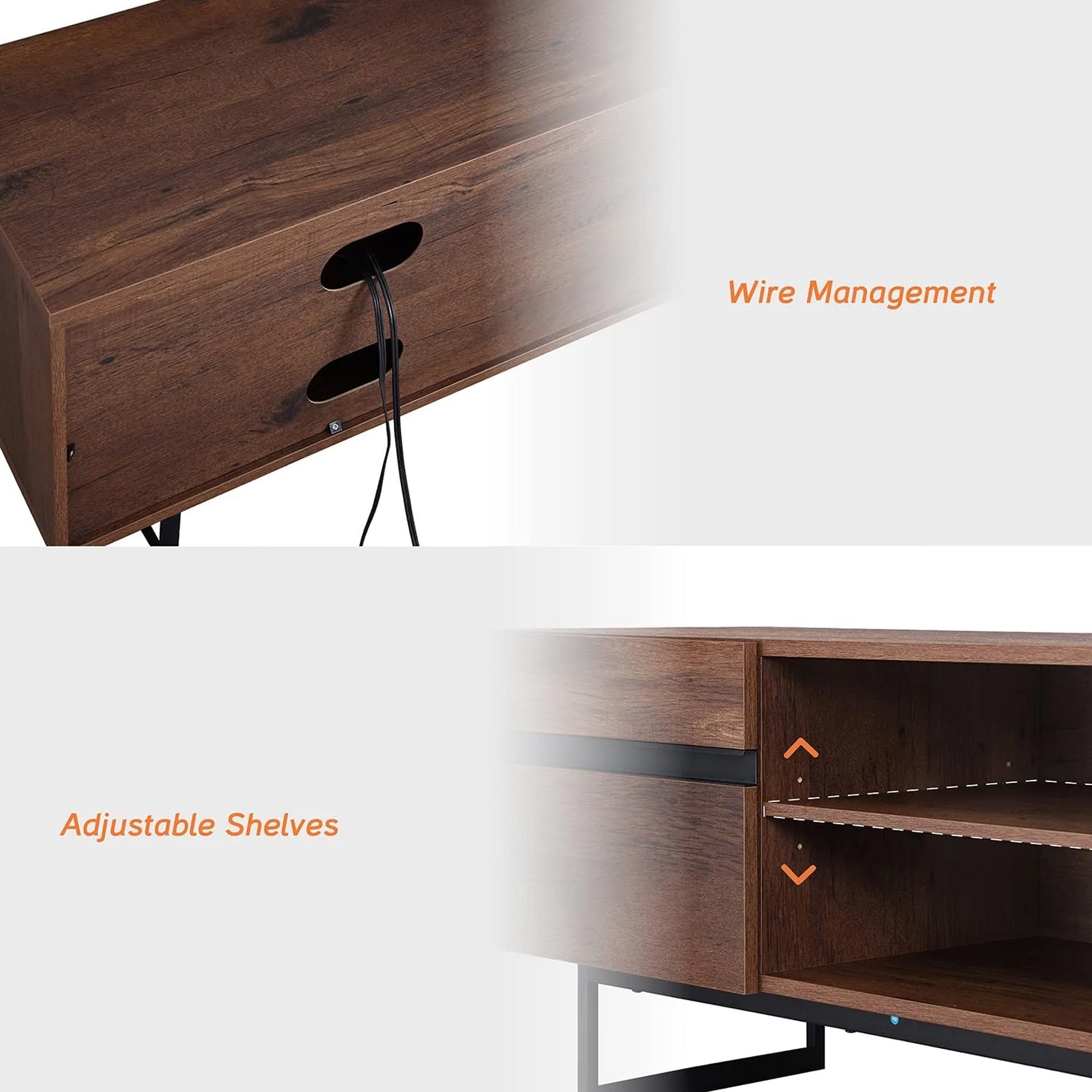 WAMPAT Modern TV Stand for up to 100 inch 2 in 1 Entertainment Center TV Console with Storage Cabinets Media Console for Living Room