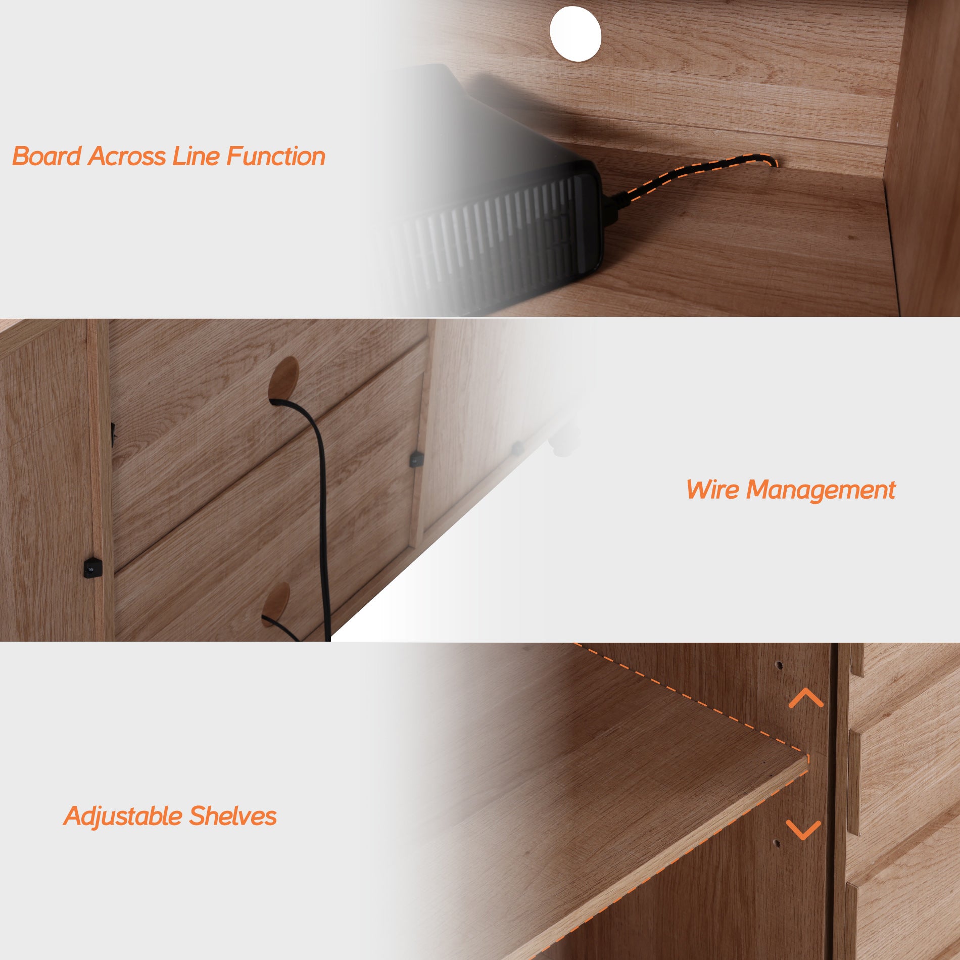 WAMPAT 58" Farmhouse TV Stand for 32-70 Inch TV, Sliding Barn Door Wood Media Entertainment Center, Light Brown