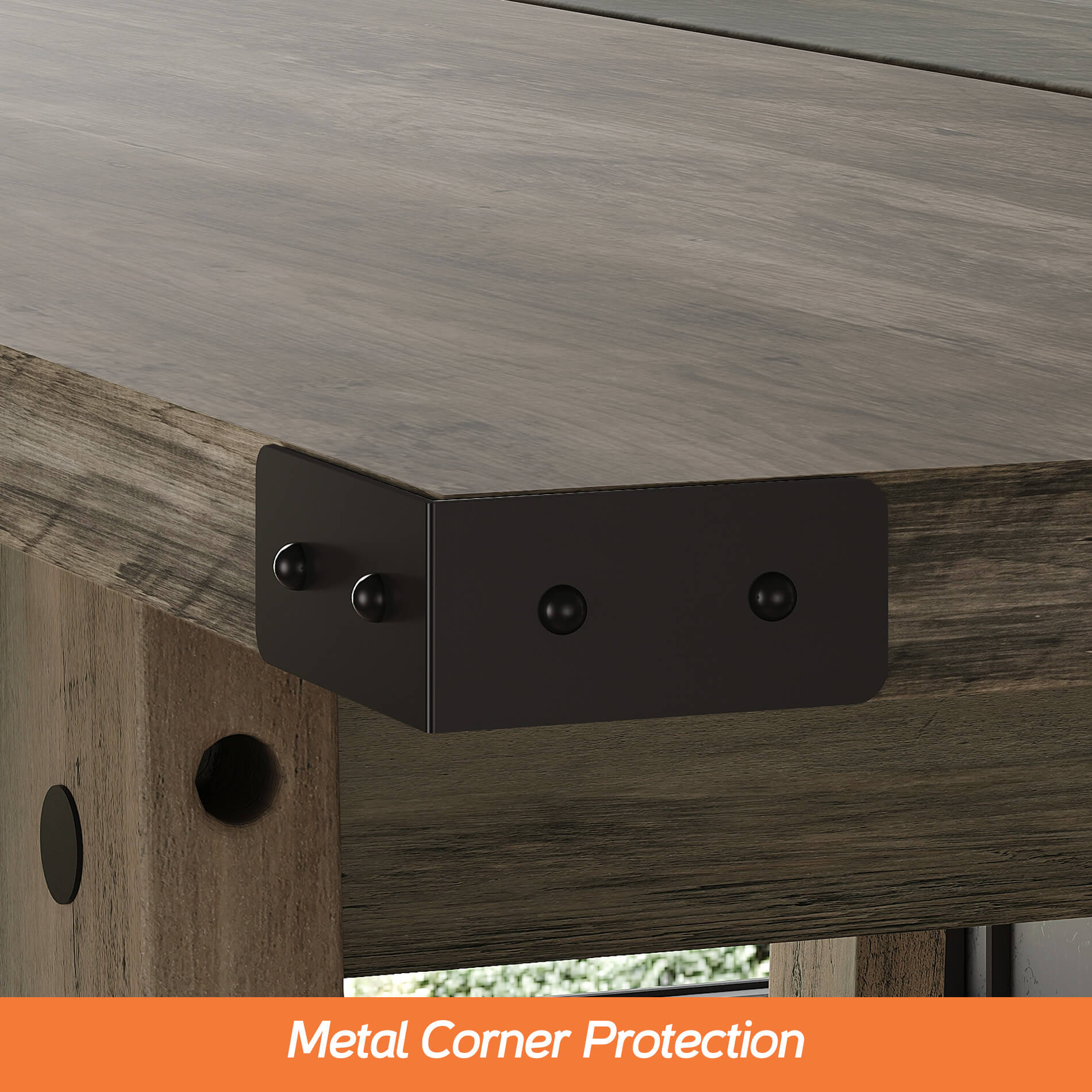 WAMPAT 67.7" Modern Wood Dining Room Table, Rustic Grey