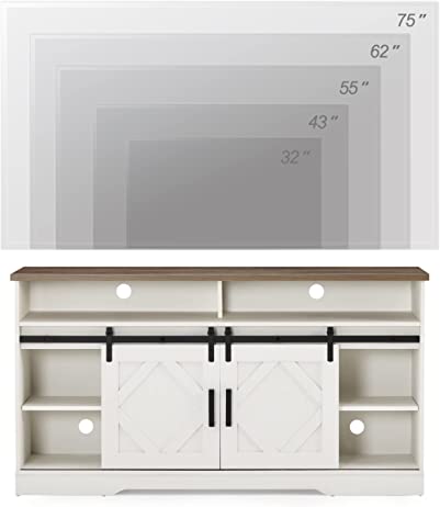 WAMPAT 59" Electric Fireplace TV Stand for TVs Up to 65 Inch, White
