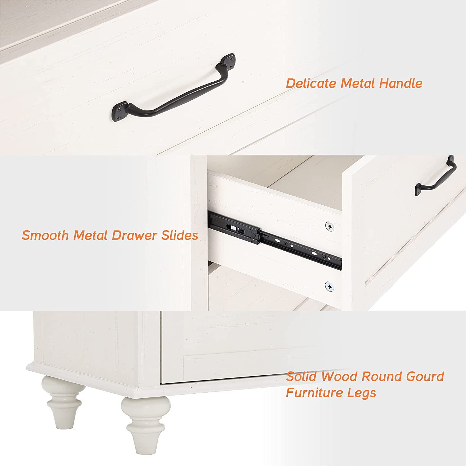 WAMPAT 48" Baby Changing Dresser for Kids Bedroom, Nursery Dresser Organizer with LED Light, Chest of Drawers for Bedroom with 4 Drawers, White