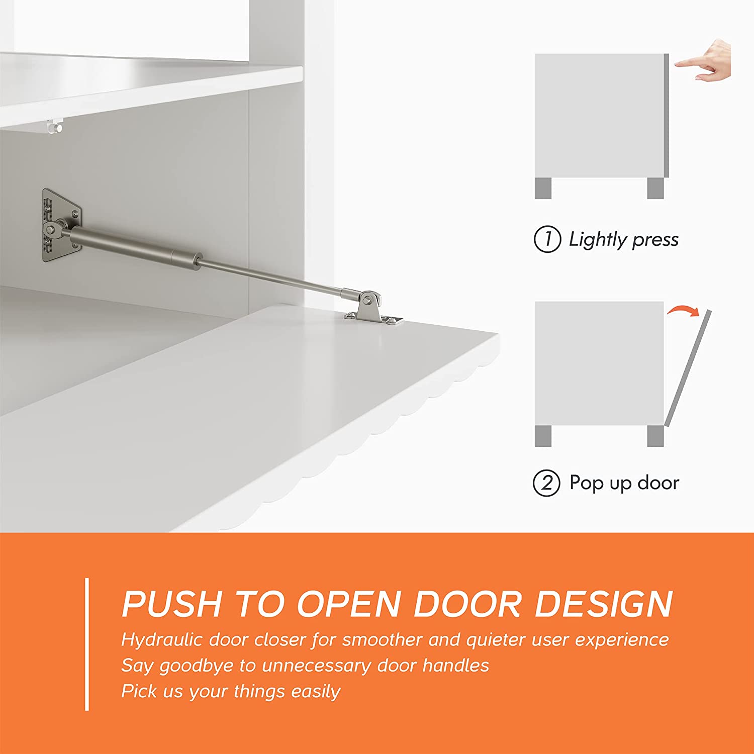 WAMPAT 70" LED TV Stand for TVs up to 75 Inch, Entertainment Center with 6 Cubby for Living Room Bedroom, White