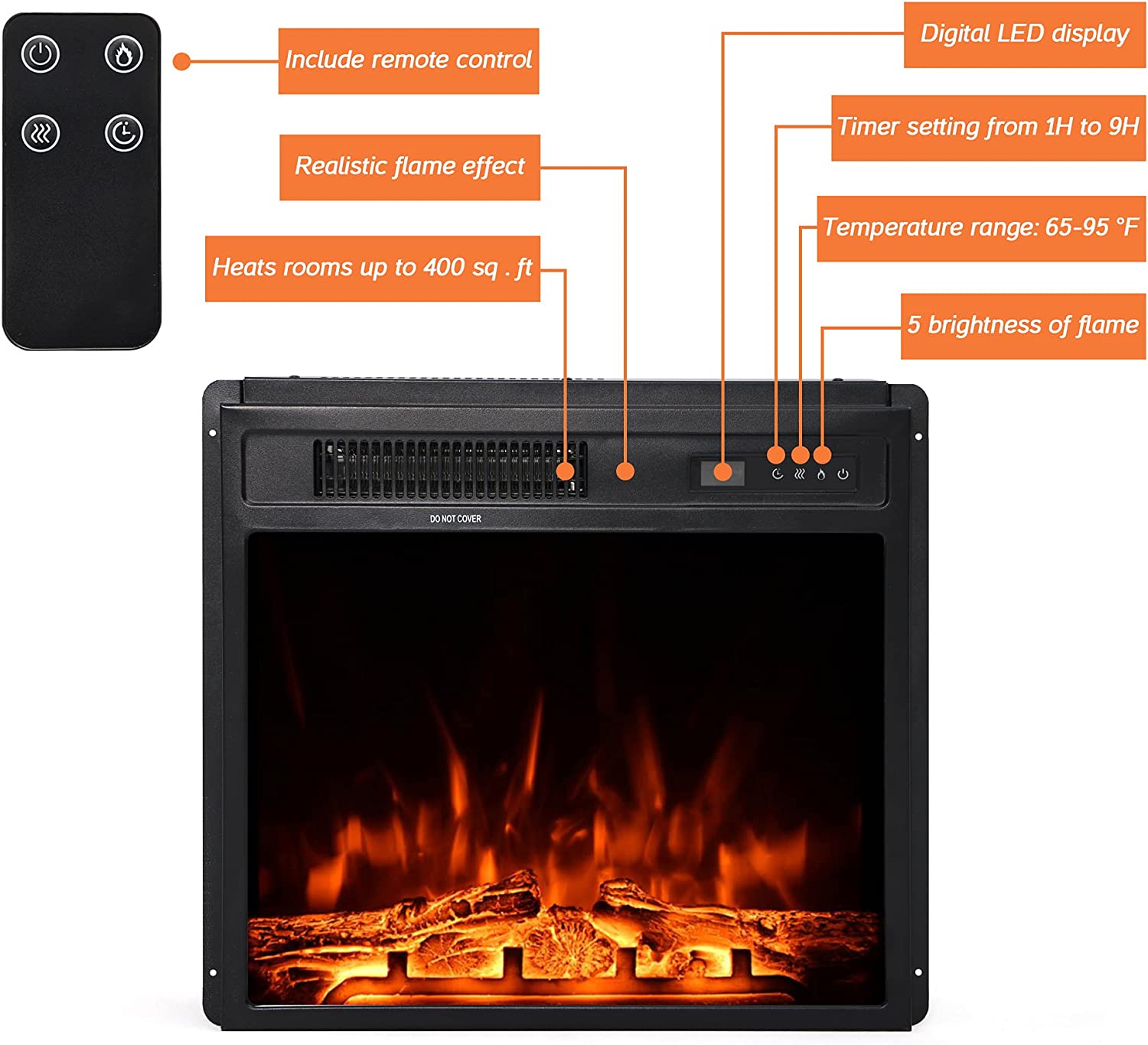 WAMPAT 70" Electric Fireplace TV Stand for 75 Inch TV, LED Farmhouse Wood TV Console Table for 80 70 65 Inch TV for Living Room, White