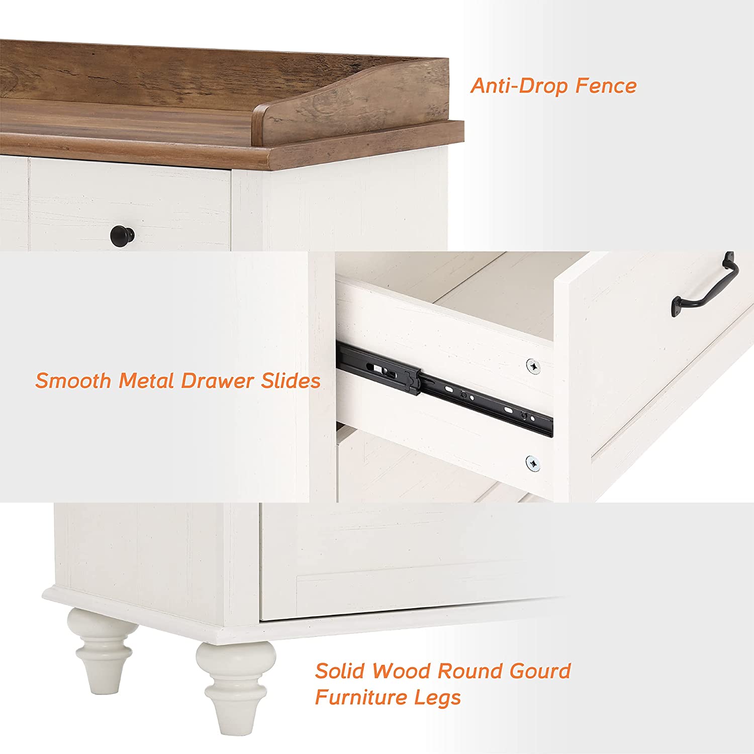 WAMPAT 47" Baby Dresser for Nursery with 6 Drawers, Changing Table for Baby, White