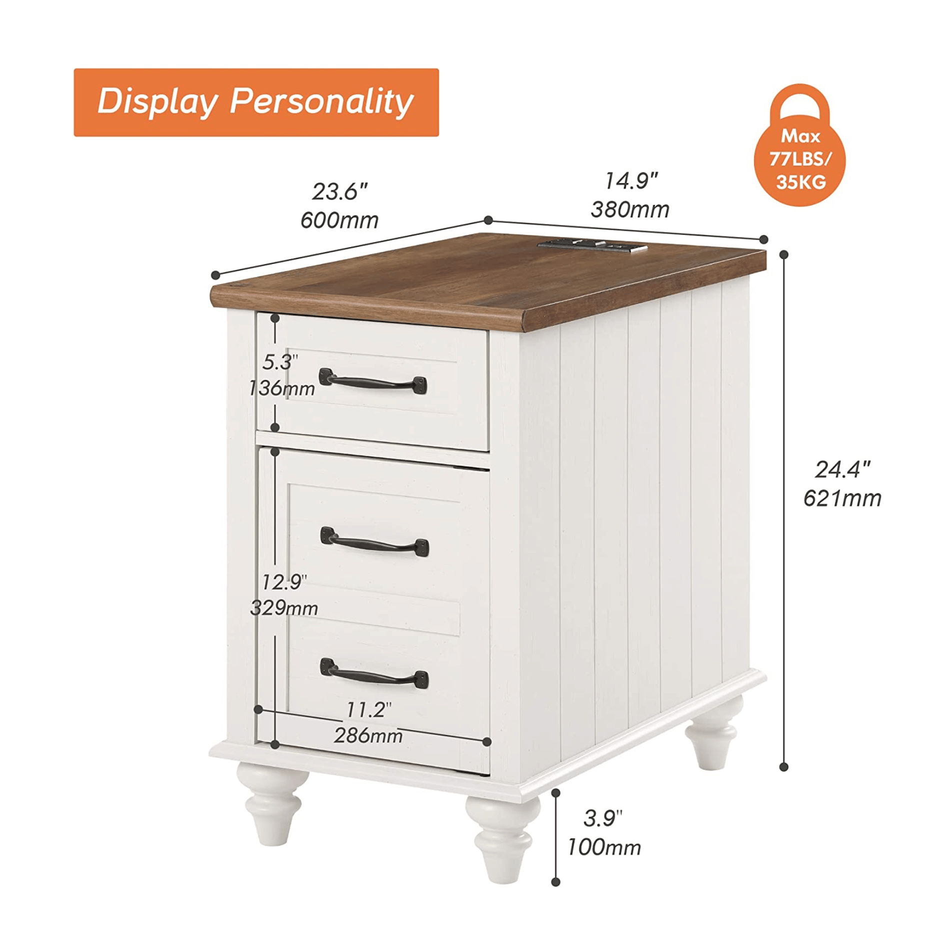 WAMPAT 47" Baby Dresser for Nursery with 6 Drawers, Changing Table for Baby, White