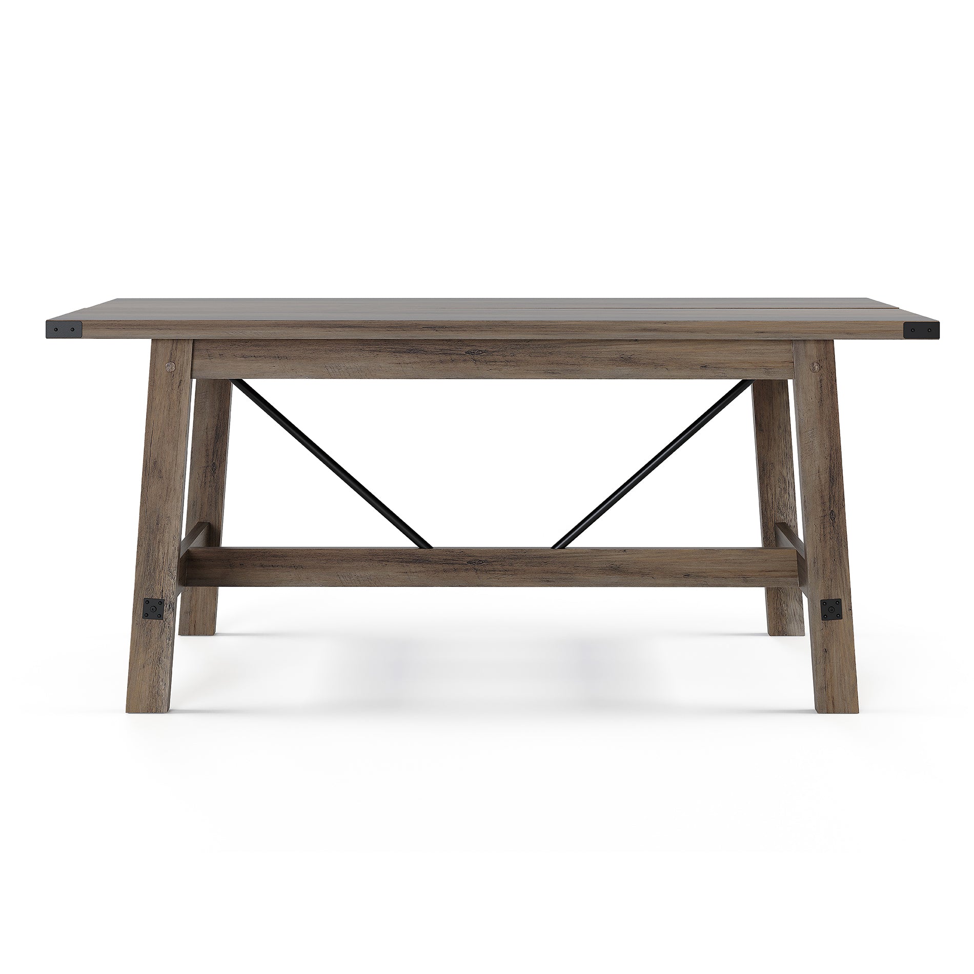 WAMPAT 67.7" Modern Wood Dining Room Table, Rustic Grey