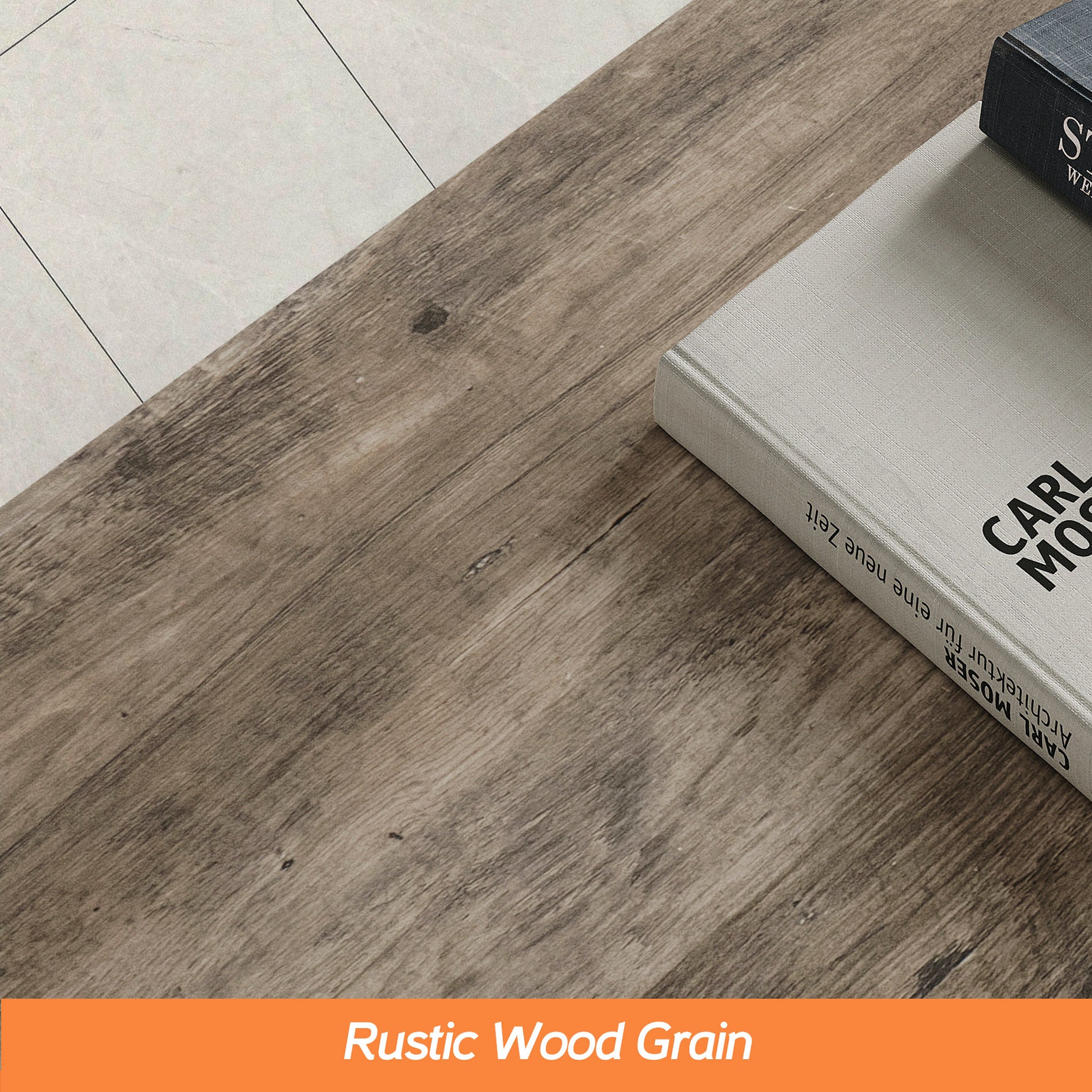 WAMPAT 67.7" 6 Person Modern Wood Dining Room Table, Rustic Grey