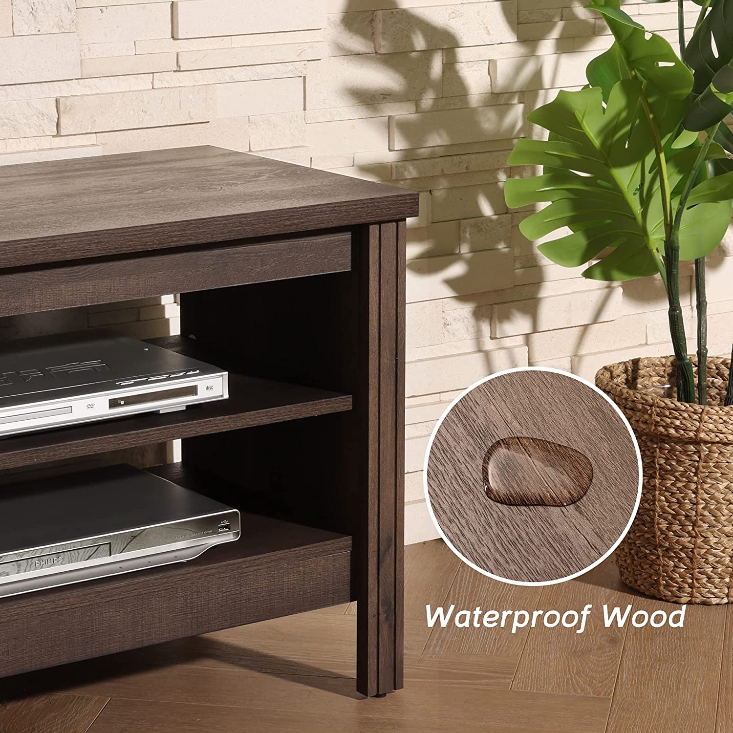 WAMPAT 118" TV Stand for 80 85 90 100 Inch TV, Entertainment Center for Living Room Bedroom, Espresso