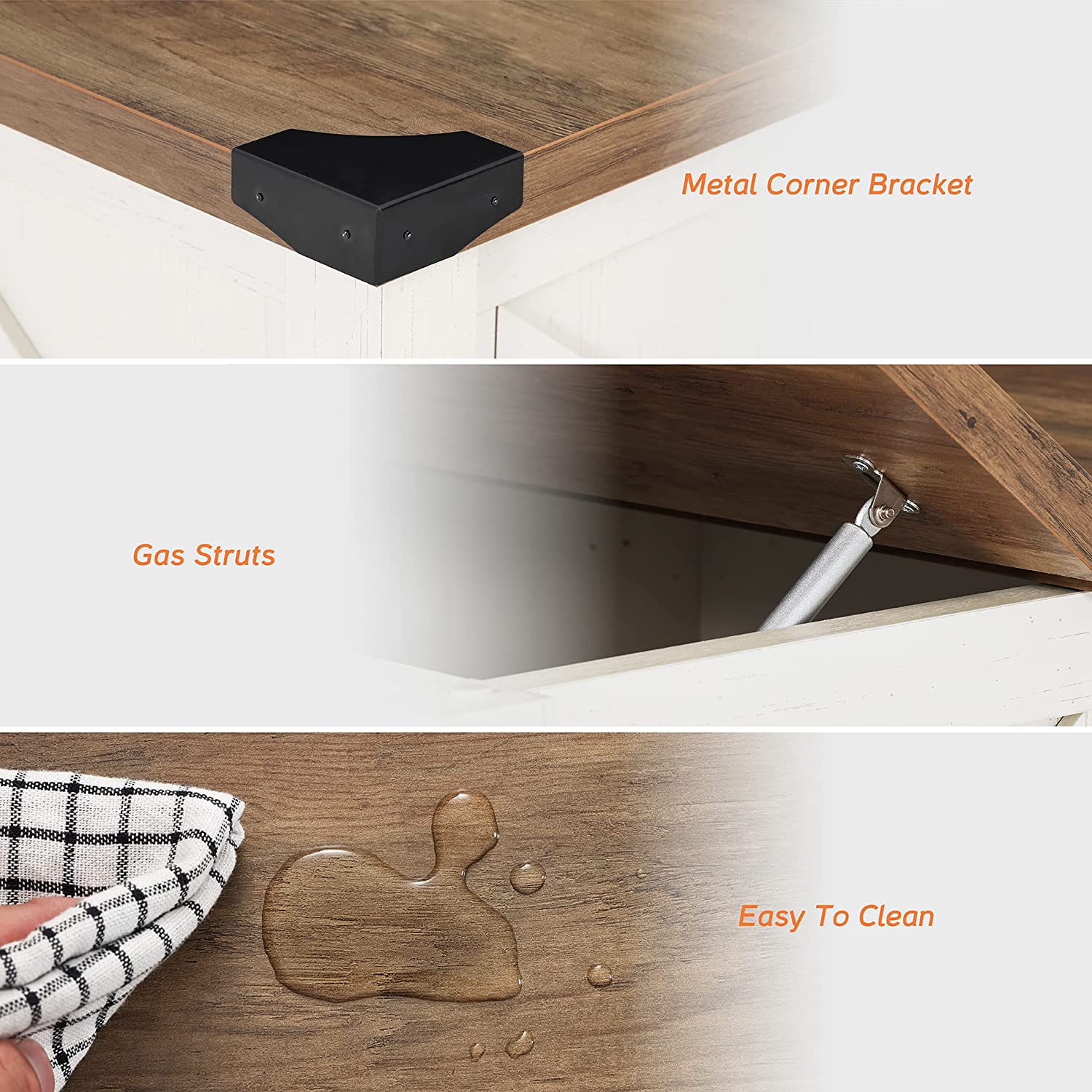 WAMPAT Farmhouse TV Stand Set of 3 for Living Room, 1 Accent Storage Cabinet with Sliding Barn Door, 1 Sliding Barn Door TV Stand, 1 Square Lift Top Coffee Table, White