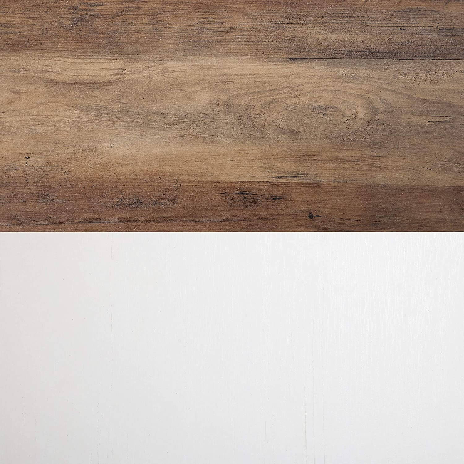 WAMPAT 60" Farmhouse Solid Wood TV Stand for 32-65 Inch TV, Sliding Barn Door Entertainment Center with Yellow LED, White