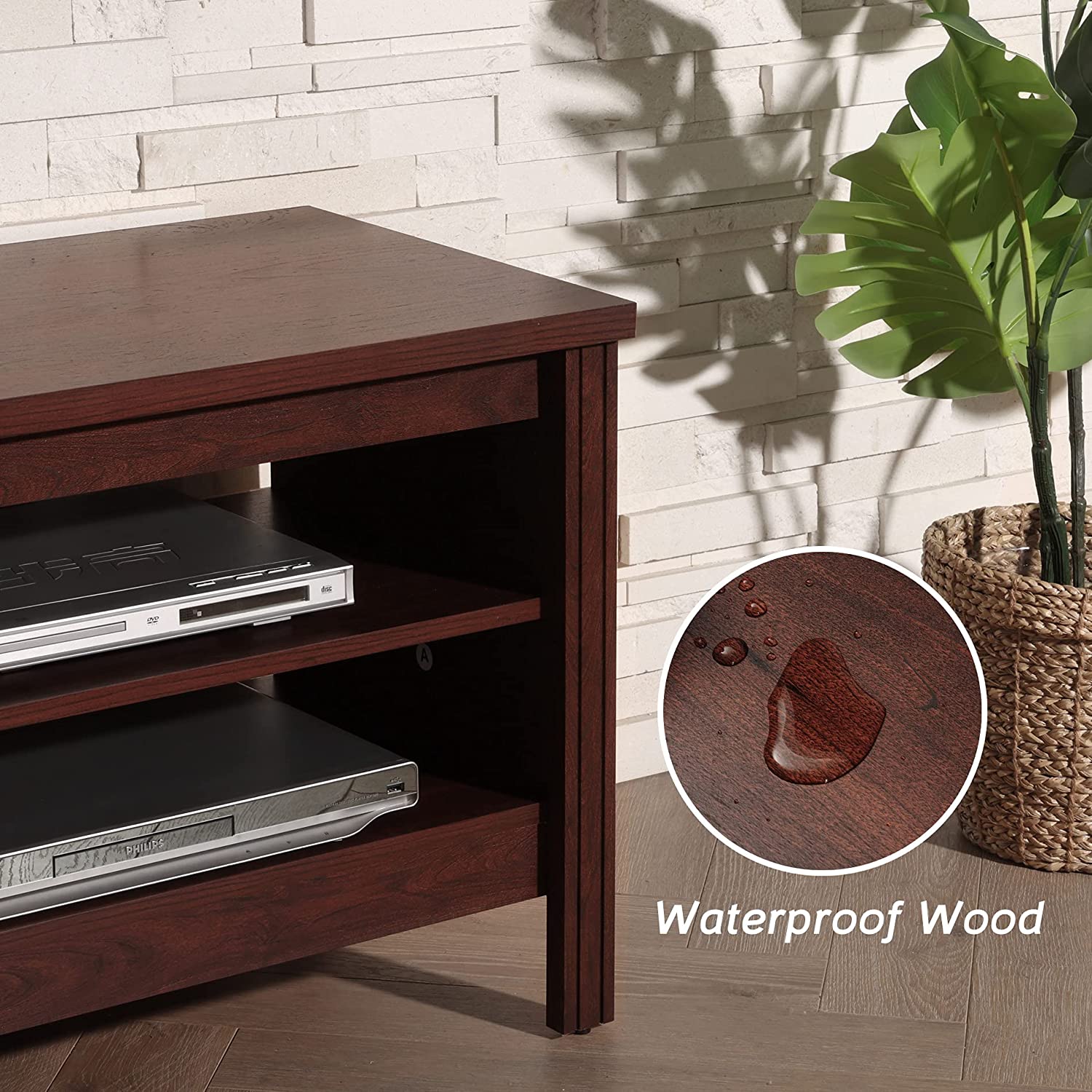 WAMPAT 118" TV Stand for 80 85 90 100 Inch TV, Entertainment Center for Living Room Bedroom, Brown