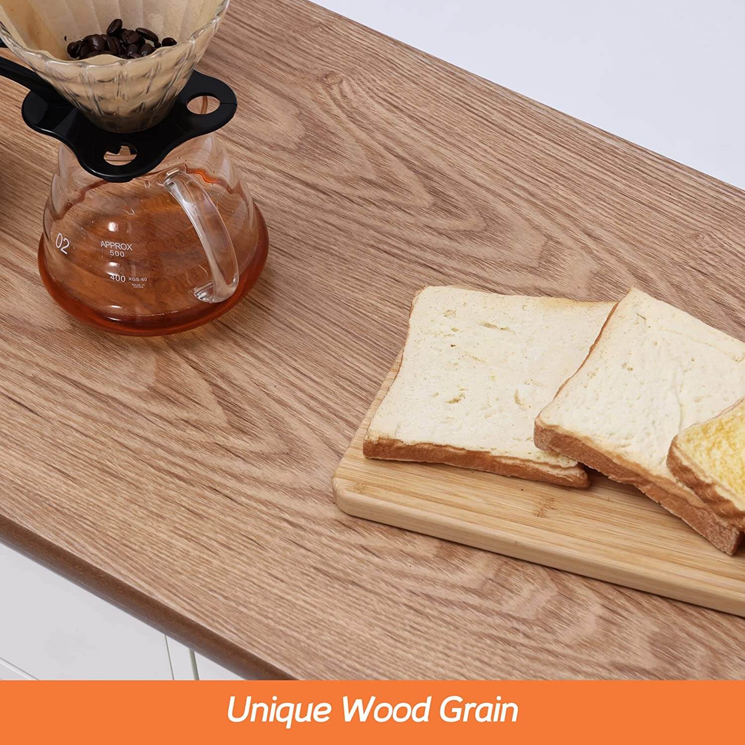 WAMPAT 49" Kitchen Island with Drawer & Storage Cabinet, White