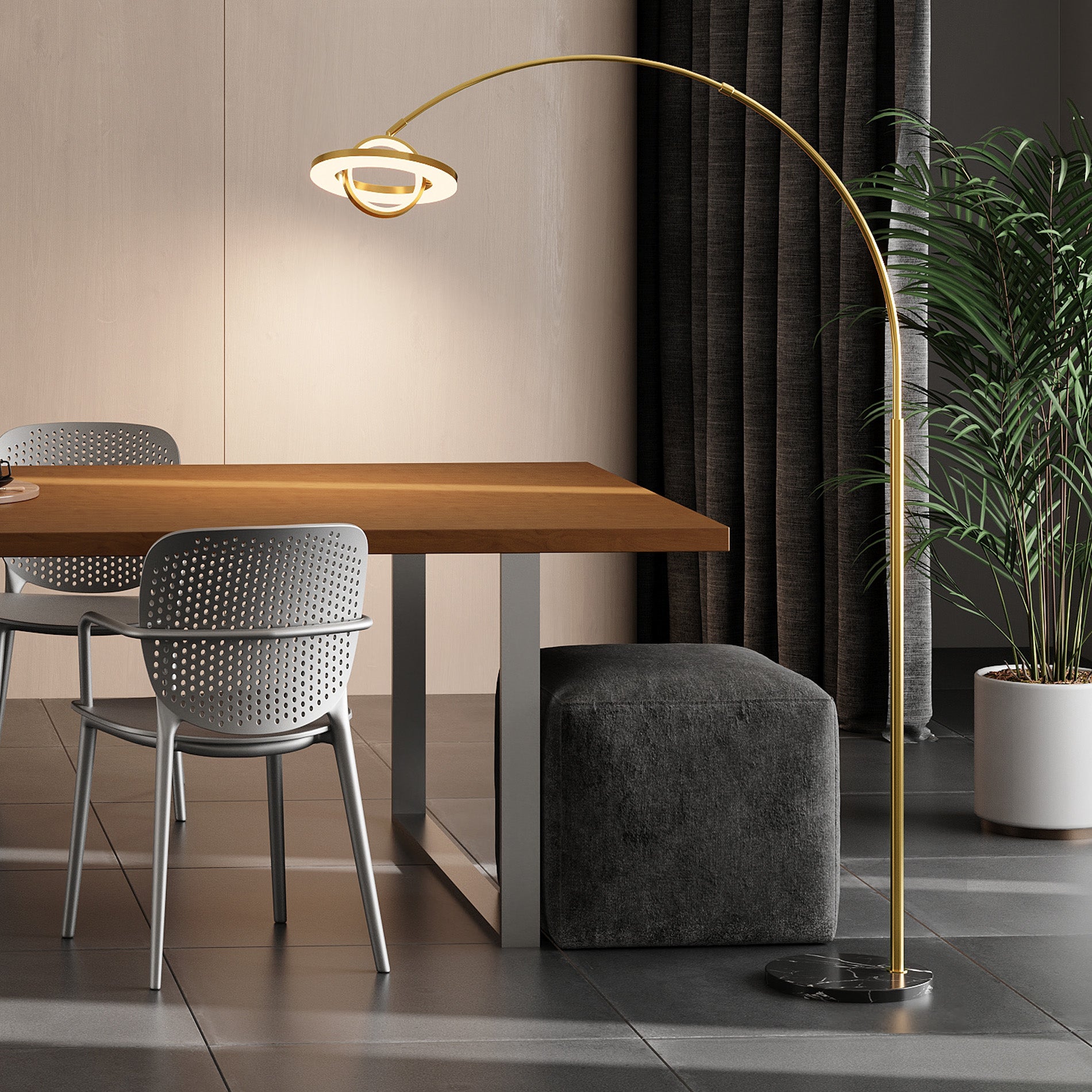 WAMPAT Arc Floor Lamp, 30W/3000LM LED Modern Night Bright Lamps,Tall Standing Light for Bedroom,Living Room