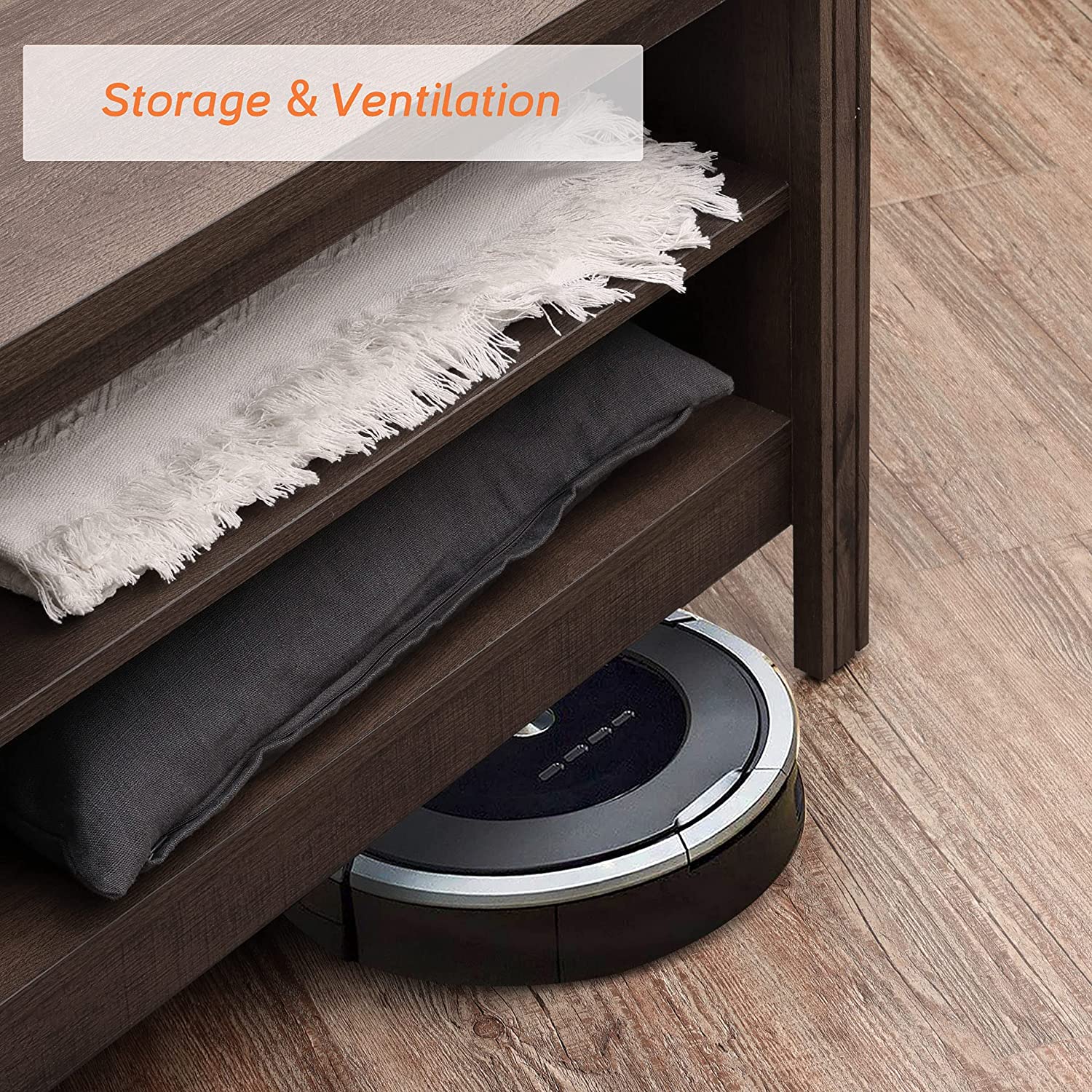 WAMPAT 118" TV Stand for 80 85 90 100 Inch TV, Entertainment Center for Living Room Bedroom, Espresso