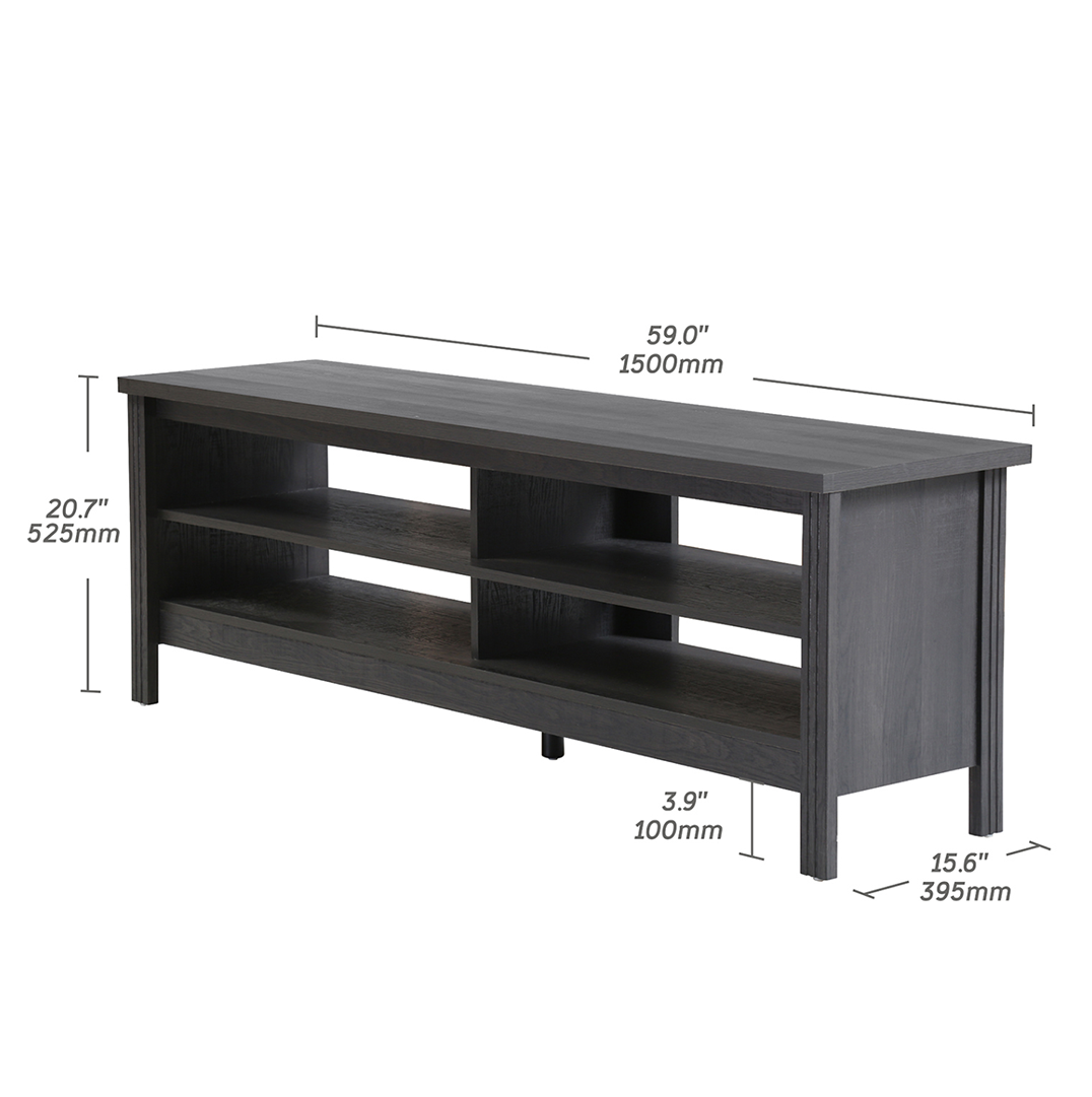 WAMPAT 67.7" Modern Wood Dining Room Table, Rustic Grey