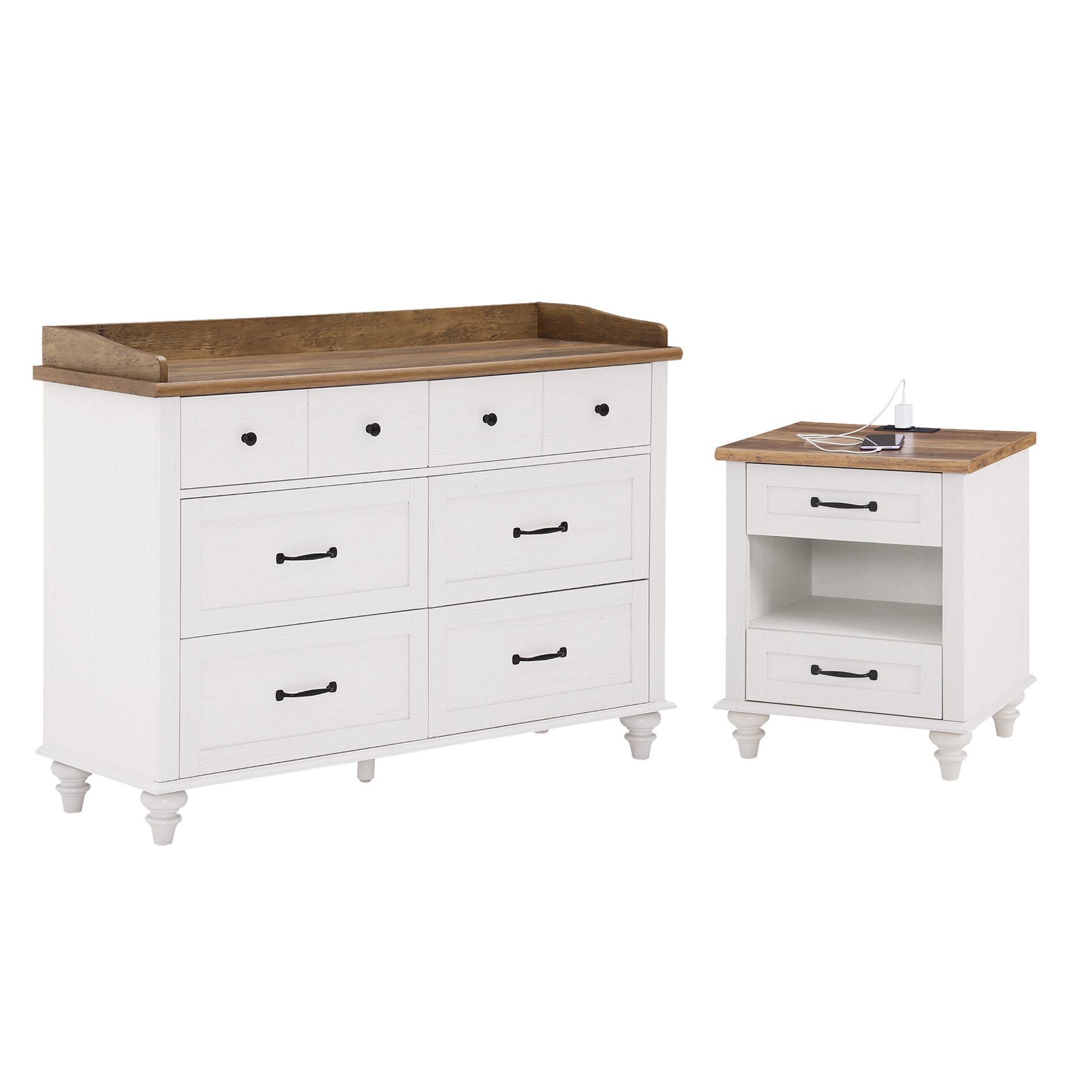 WAMPAT 47" Baby Dresser Changing Table for Nursery, White