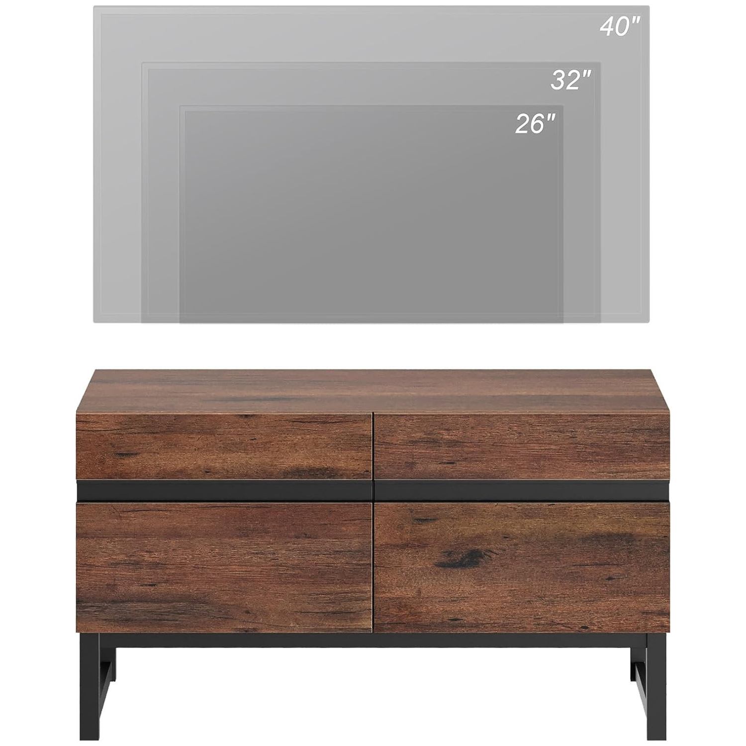 WAMPAT Modern TV Stand for TVs up to 110 inch, 3 in 1 Entertainment Center TV Console with Storage Space, Media Console for Living Room, Brown