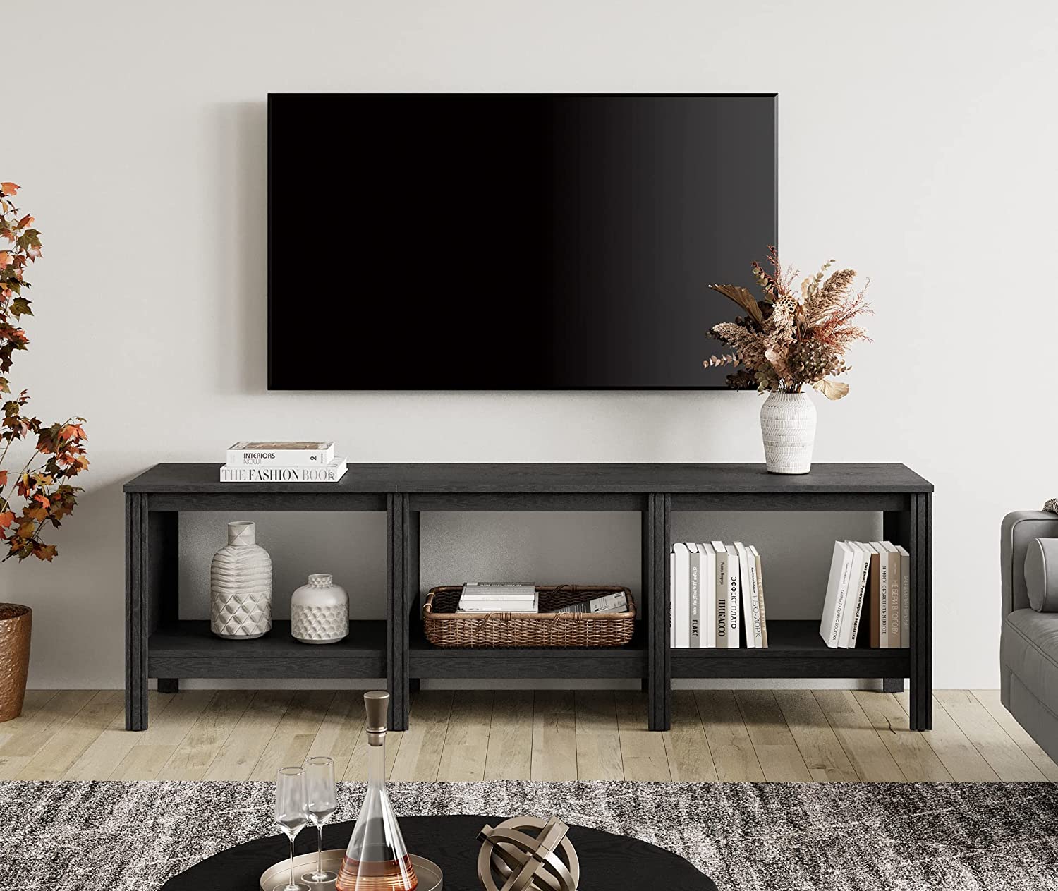 Black tv unit for deals 55 inch tv