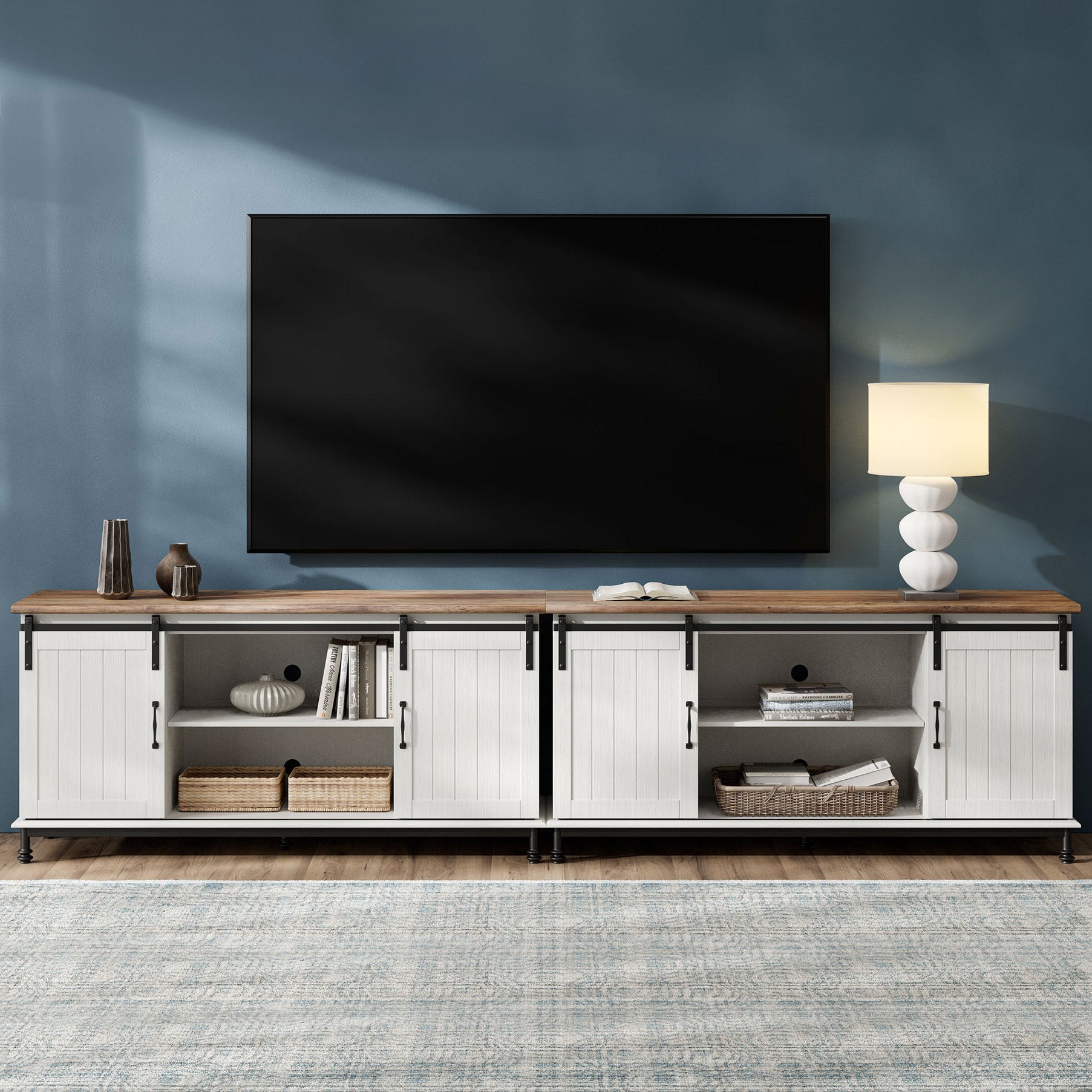 Large white deals tv entertainment center