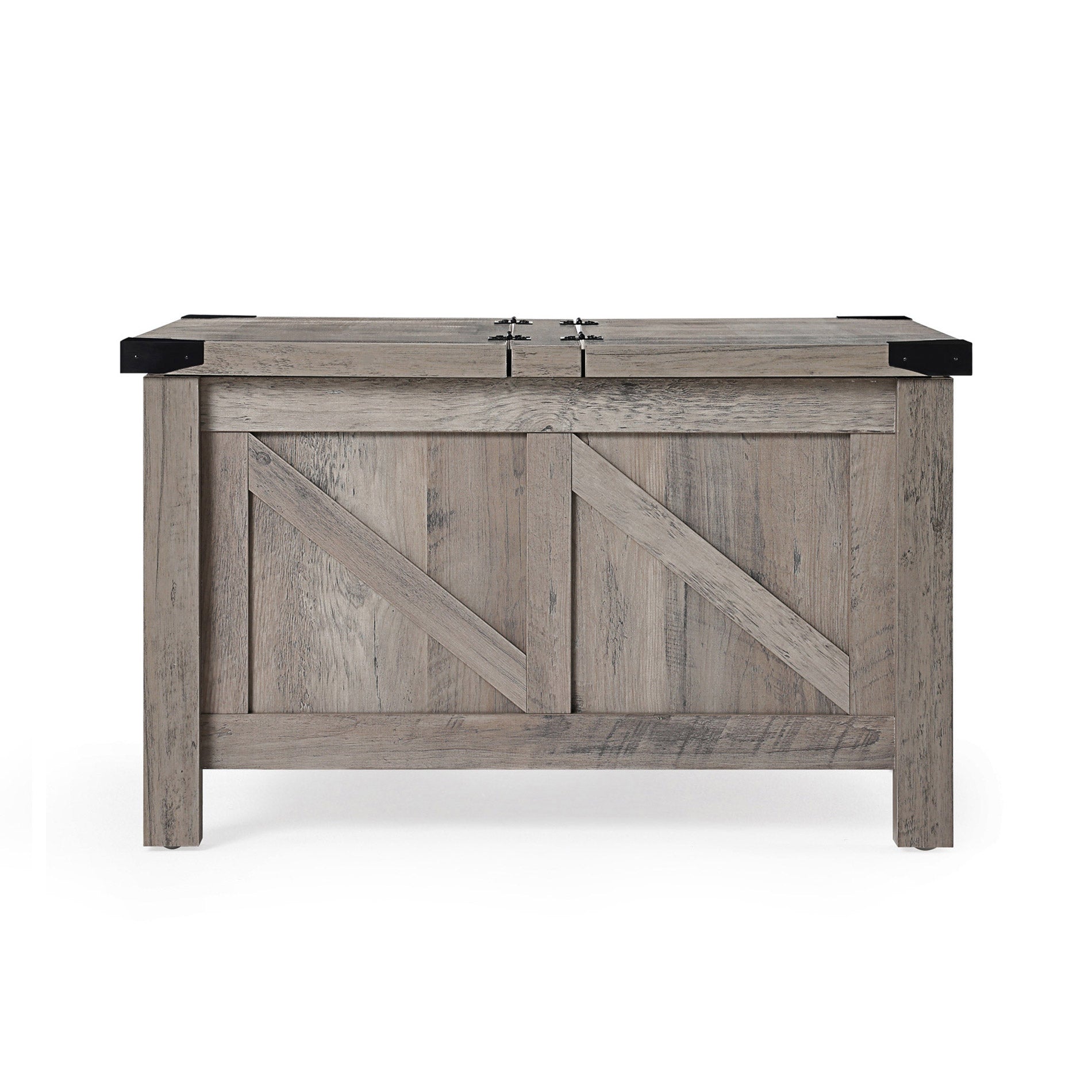 WAMPAT 30"x 30" Square Coffee Table, Rustic Grey Farmhouse Center Table with Lift Top & Storage for Living Room