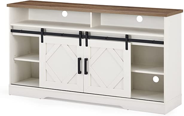 WAMPAT 59" Electric Fireplace TV Stand for TVs Up to 65 Inch, White