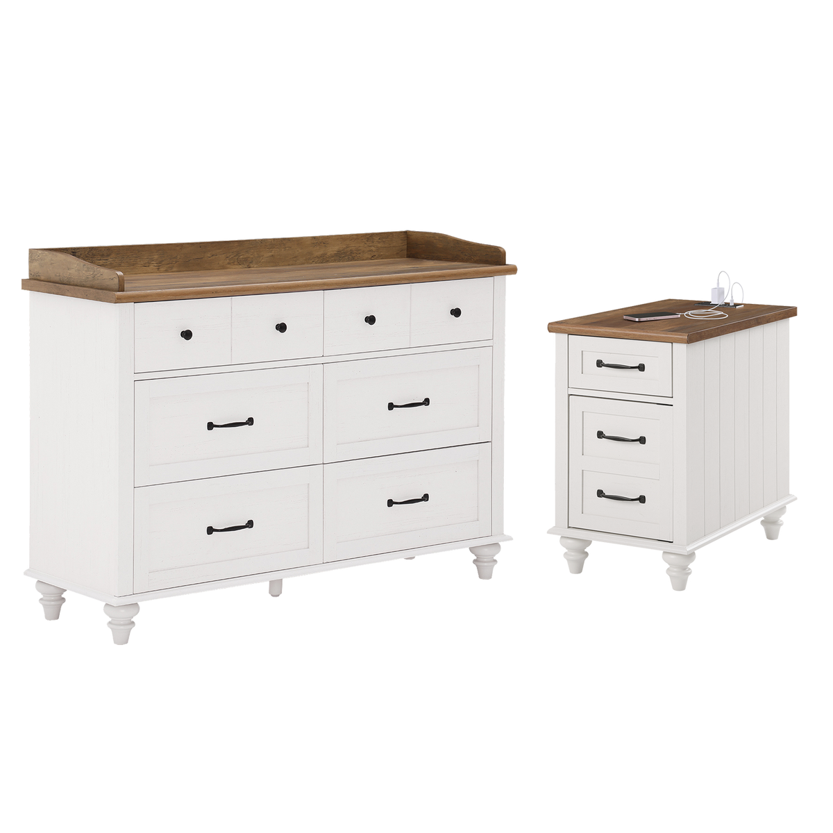 WAMPAT 47" Baby Dresser for Nursery with 6 Drawers, Changing Table for