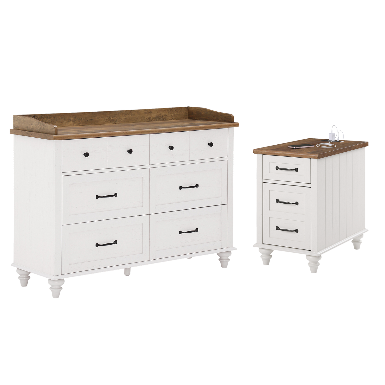 WAMPAT 47" Baby Dresser for Nursery with 6 Drawers, Changing Table for